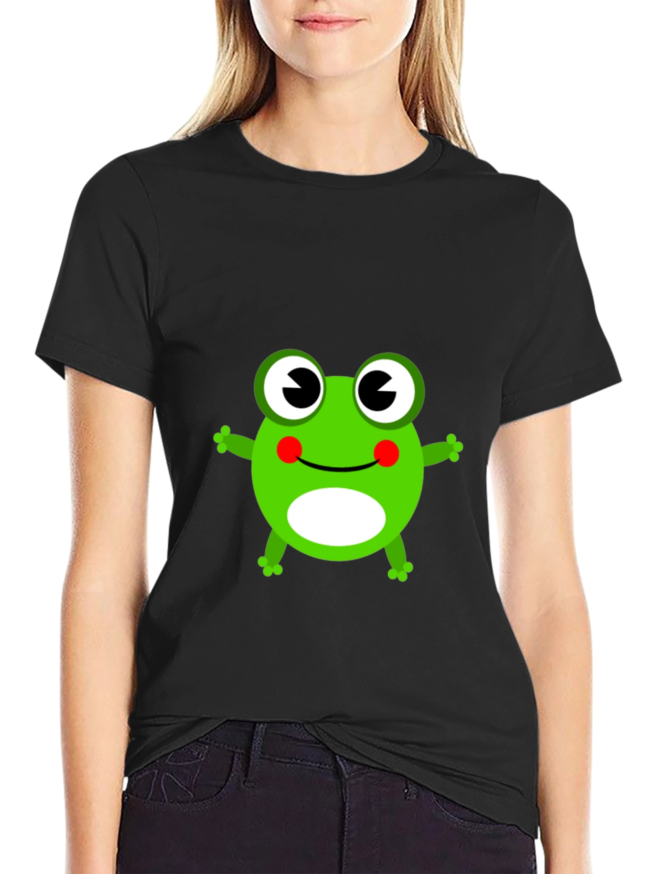 Frog Graphic T-Shirt - Black Cotton Tee
