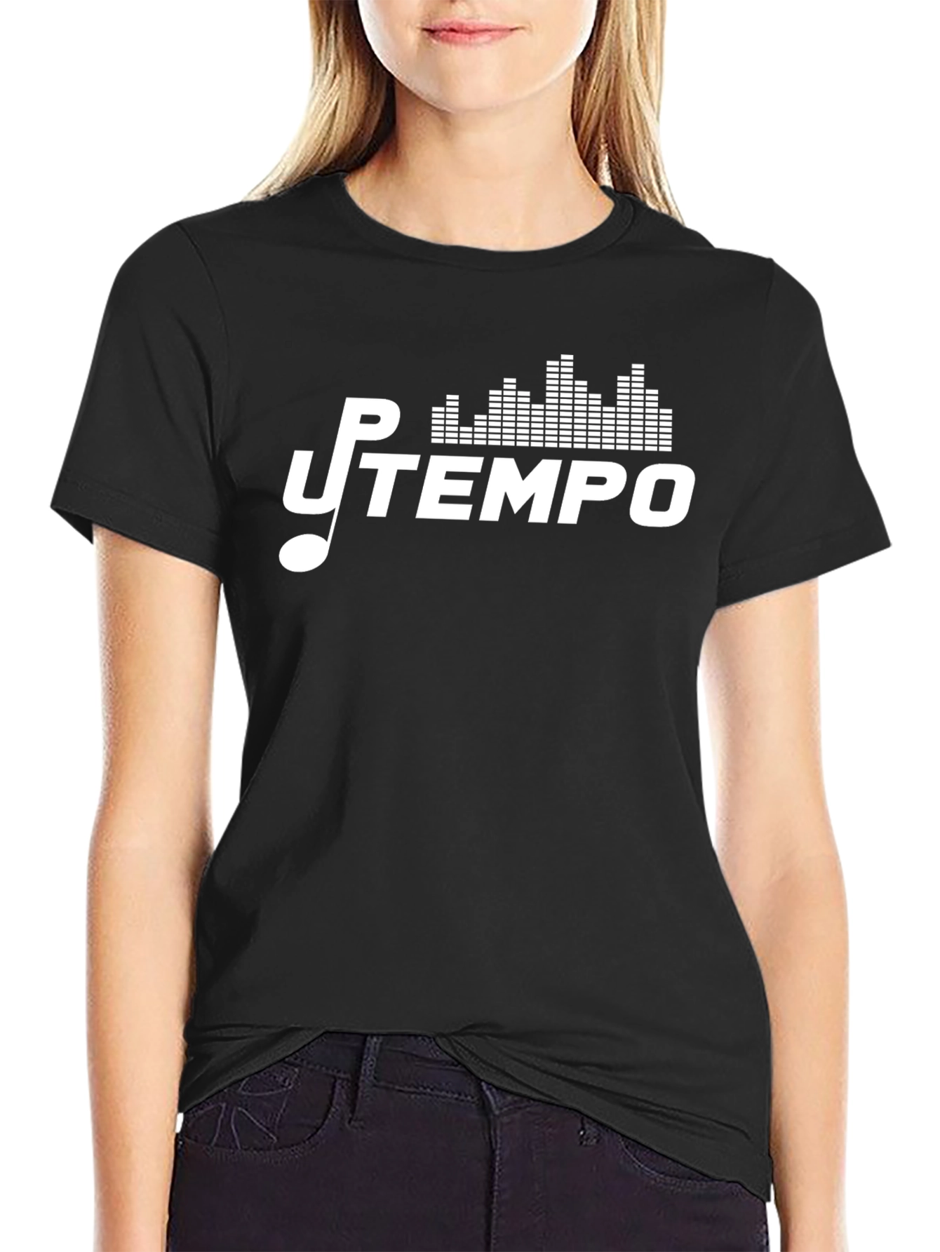 Up Tempo Black Graphic Tee - Music Inspired Design