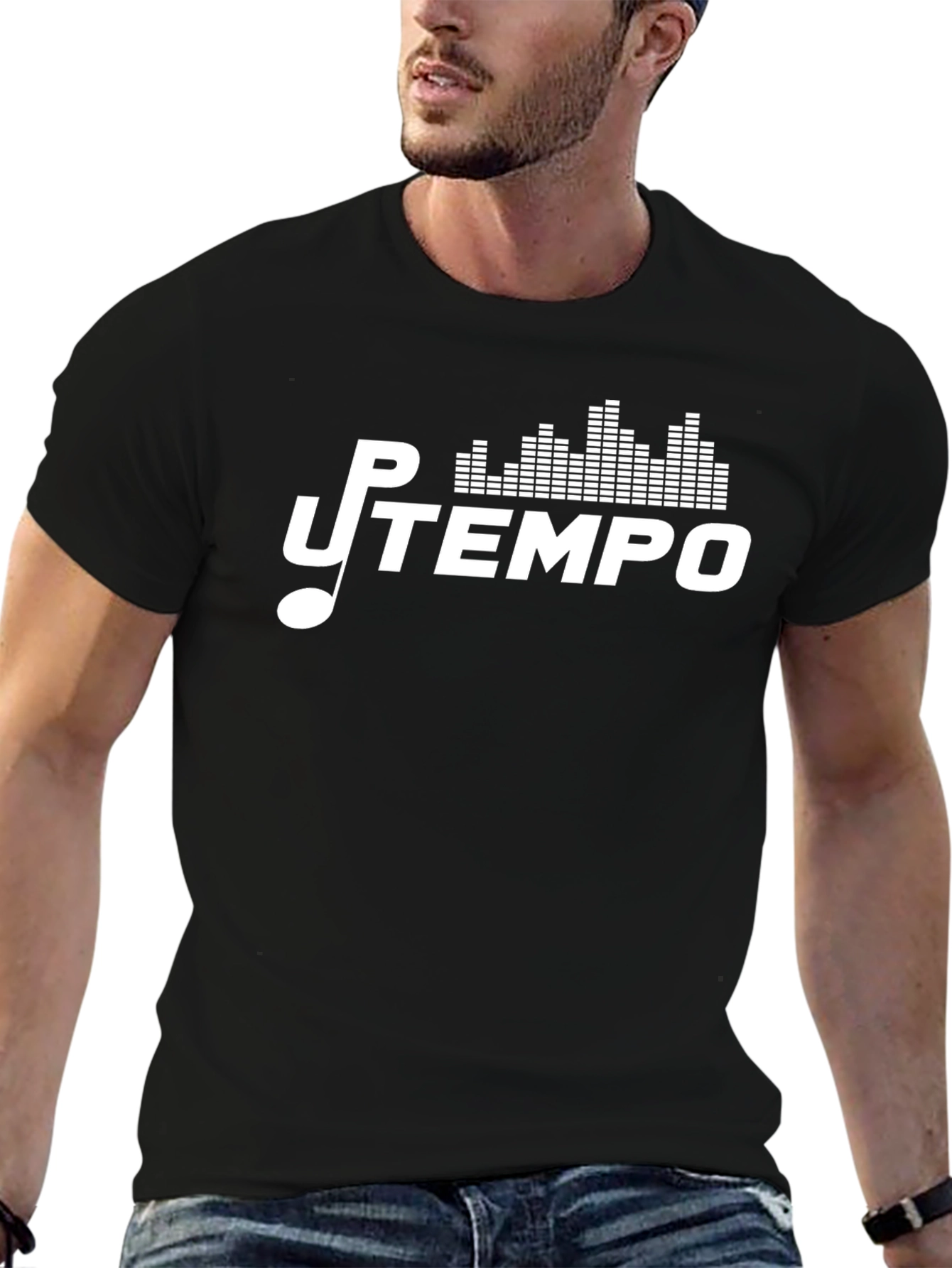 Up Tempo Black Graphic Tee - Music Inspired Design