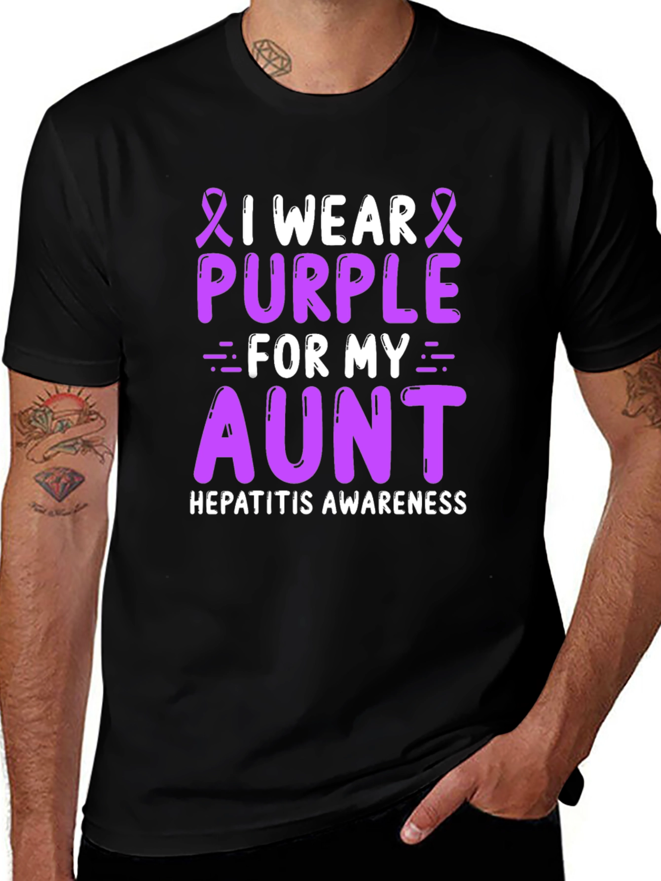 Purple Aunt Hepatitis Awareness T-Shirt