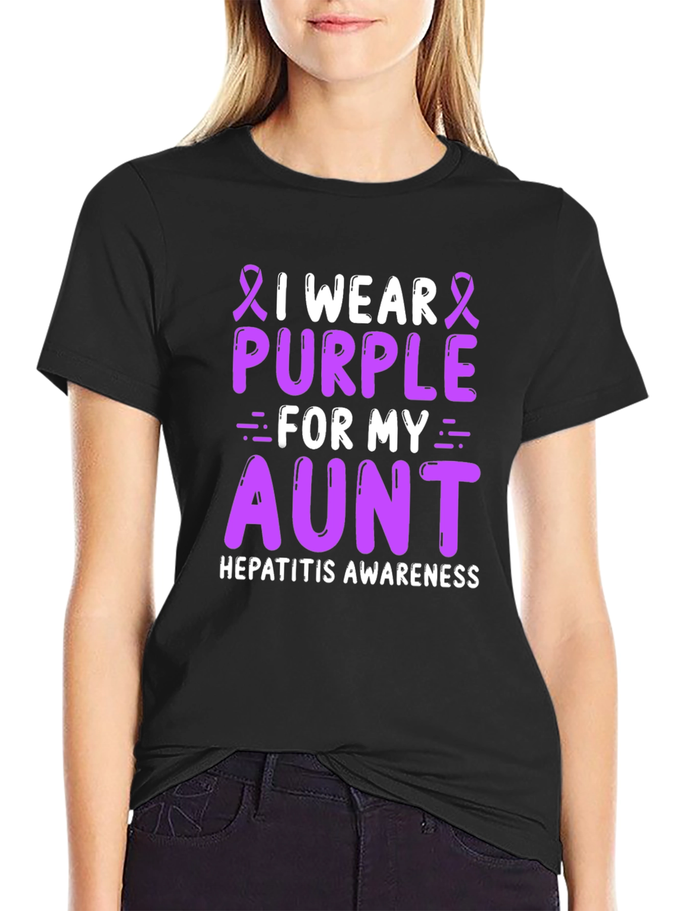 Purple Aunt Hepatitis Awareness T-Shirt