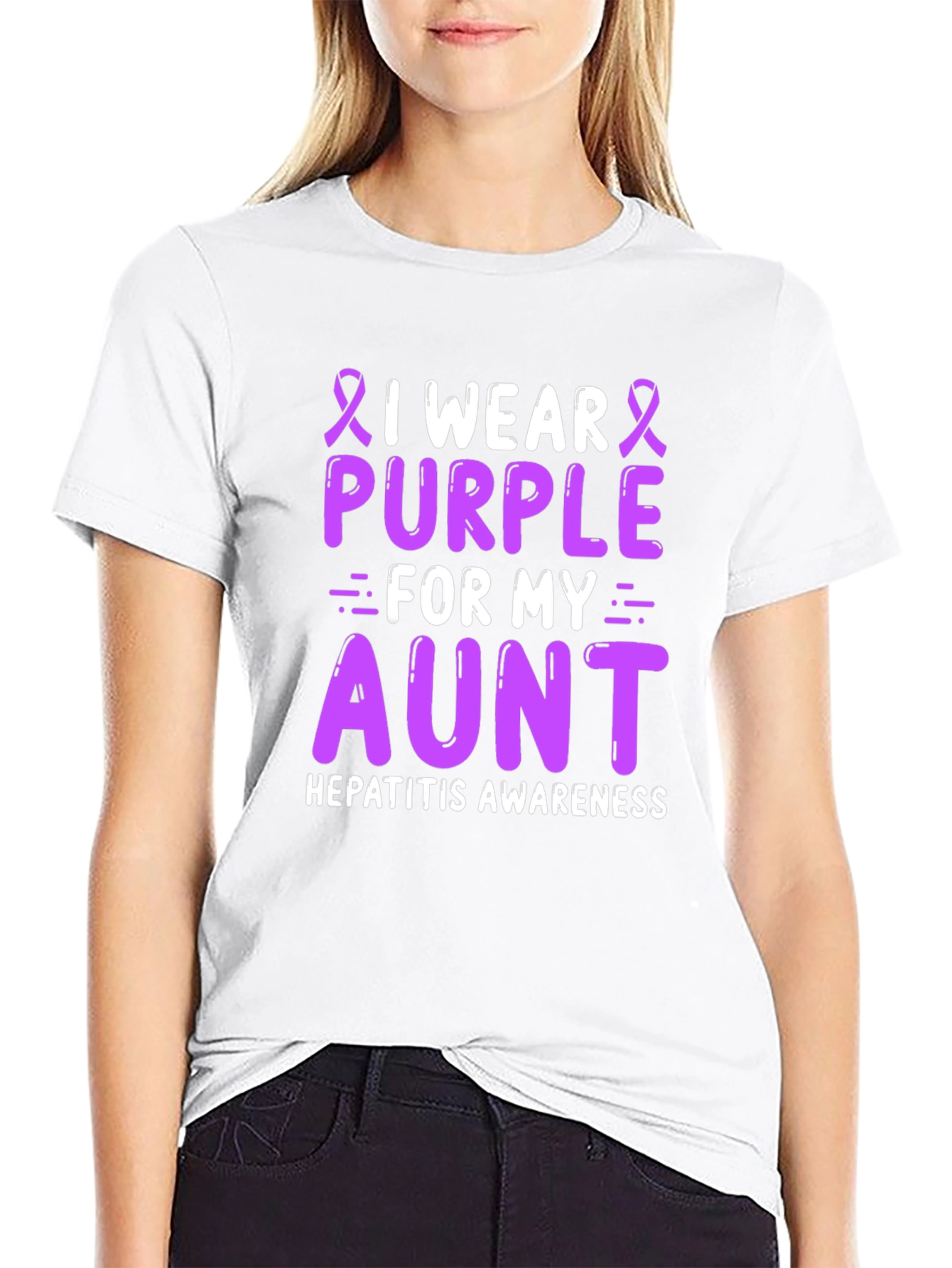 Purple Aunt Hepatitis Awareness T-Shirt