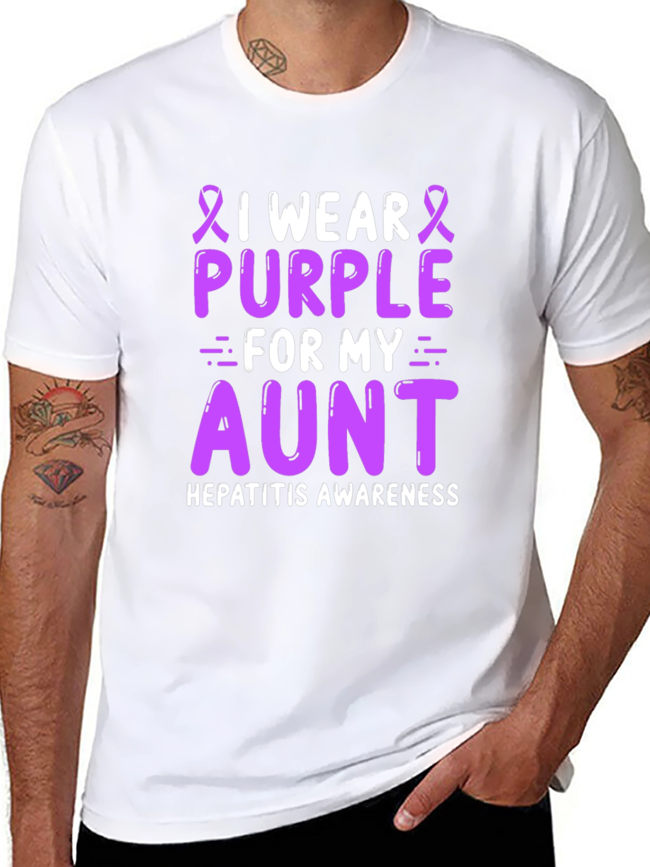 Purple Aunt Hepatitis Awareness T-Shirt