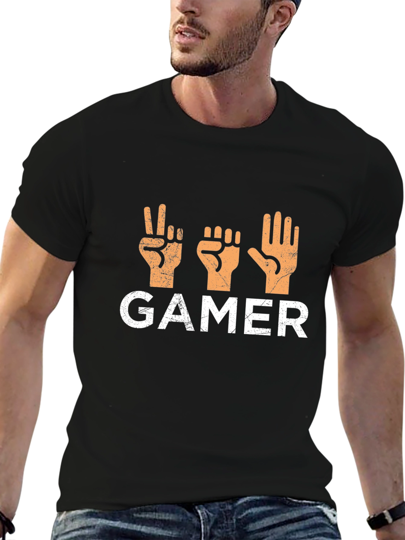Gamer Rock Paper Scissors T-Shirt - Black