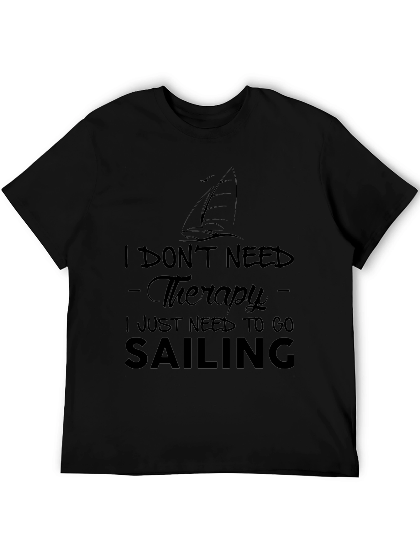 Sailing Therapy Black Graphic Tee Shirt