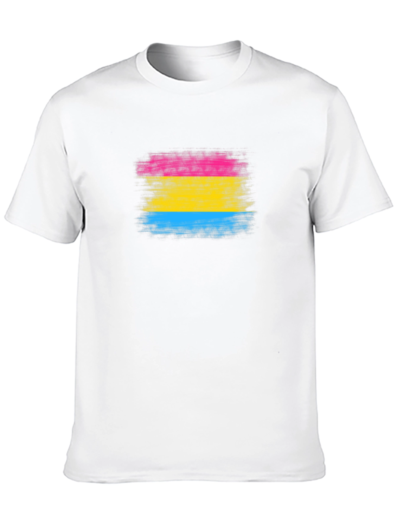 Pansexual Pride Flag T-Shirt - Brush Stroke Design