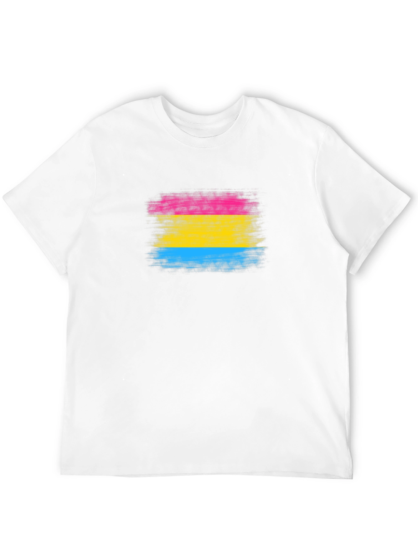 Pansexual Pride Flag T-Shirt - Brush Stroke Design