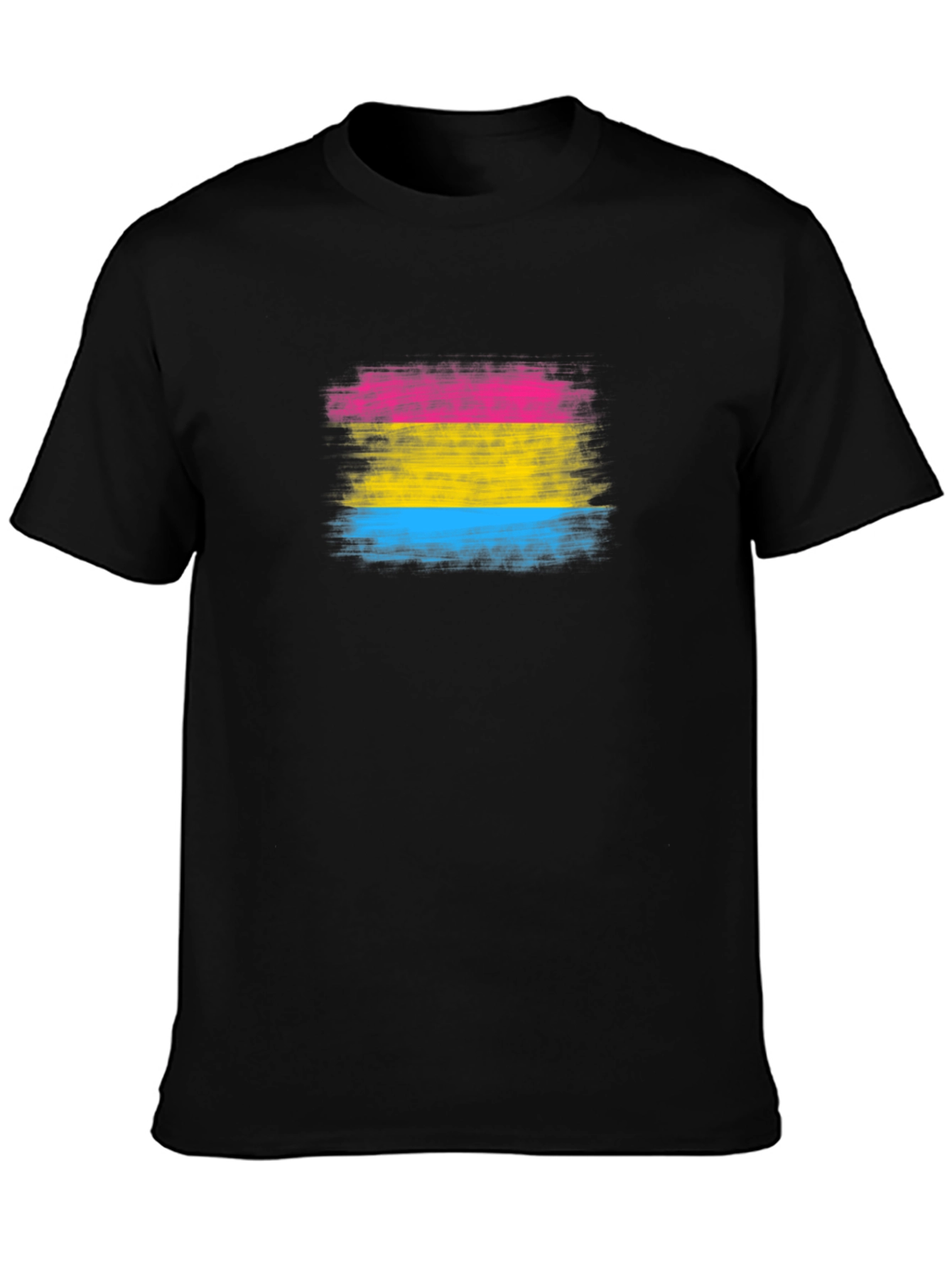 Pansexual Pride Flag T-Shirt - Brush Stroke Design