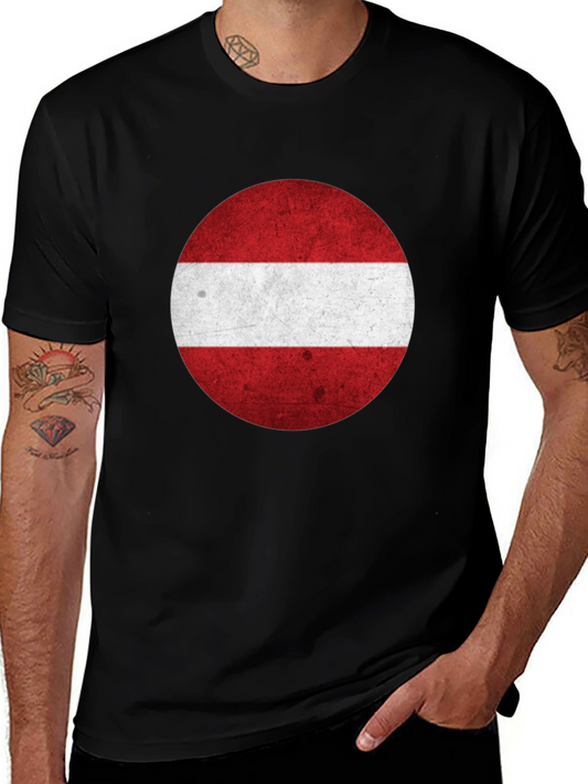 Latvia Flag Graphic Tee - Round Design