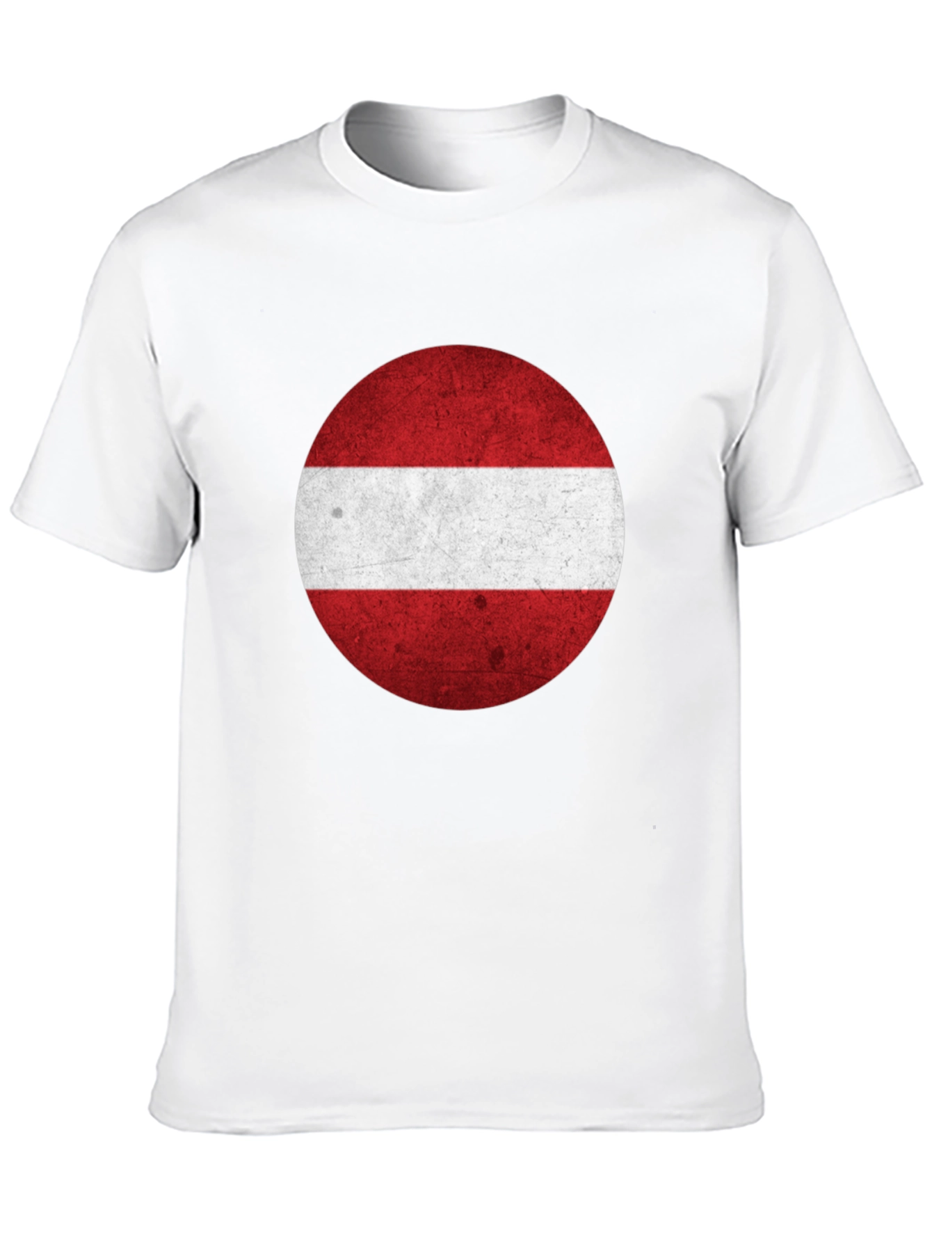 Latvia Flag Graphic Tee - Round Design