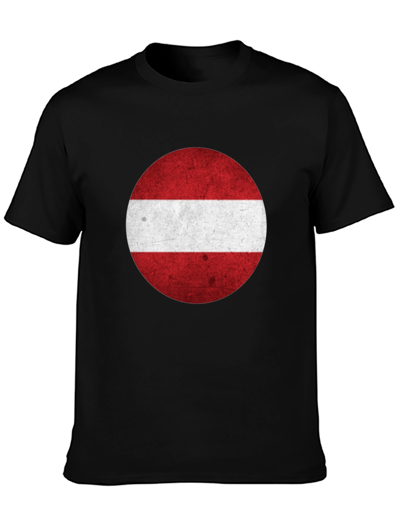Latvia Flag Graphic Tee - Round Design