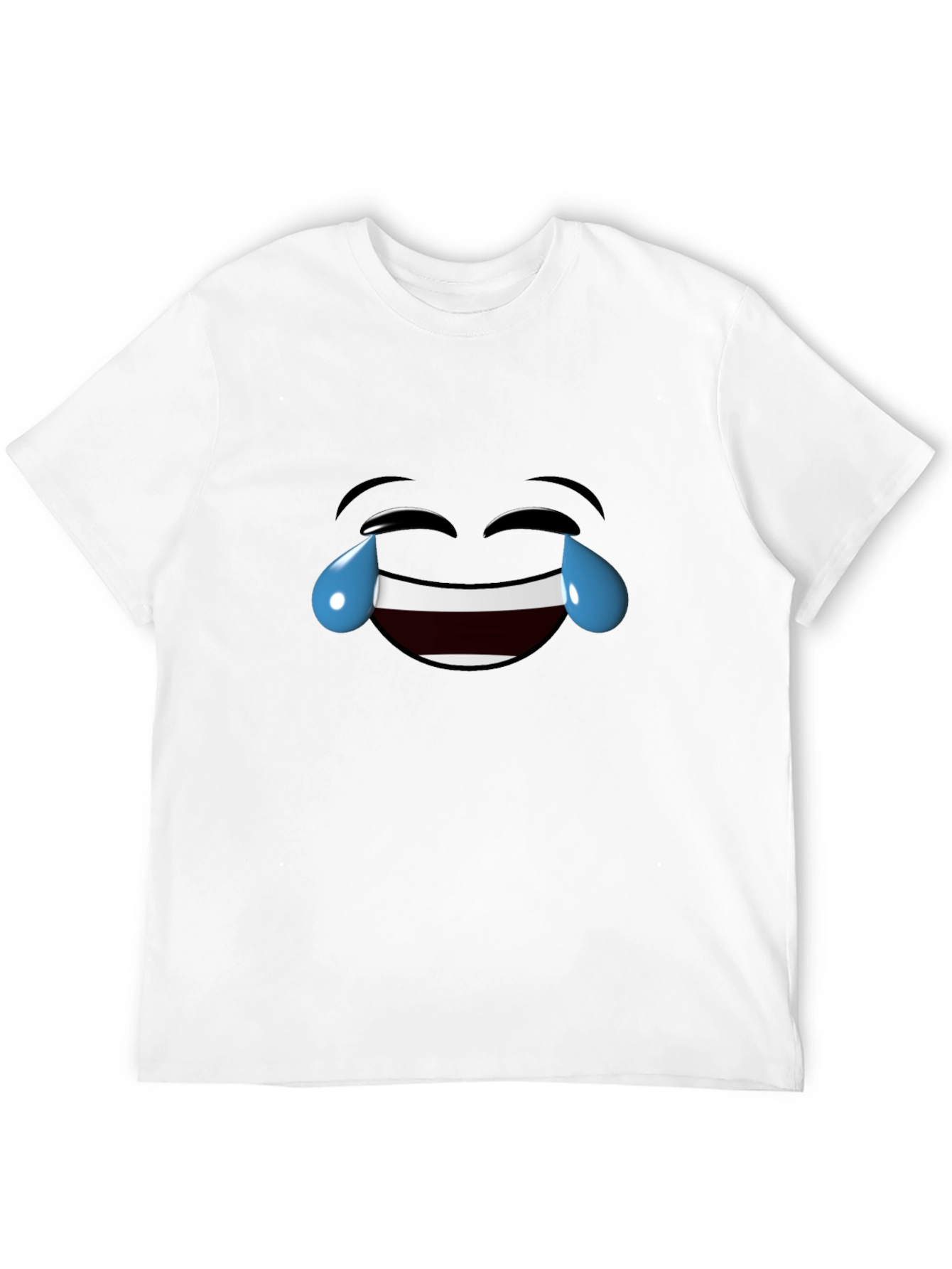 Laughing Emoji Black Cotton T-Shirt