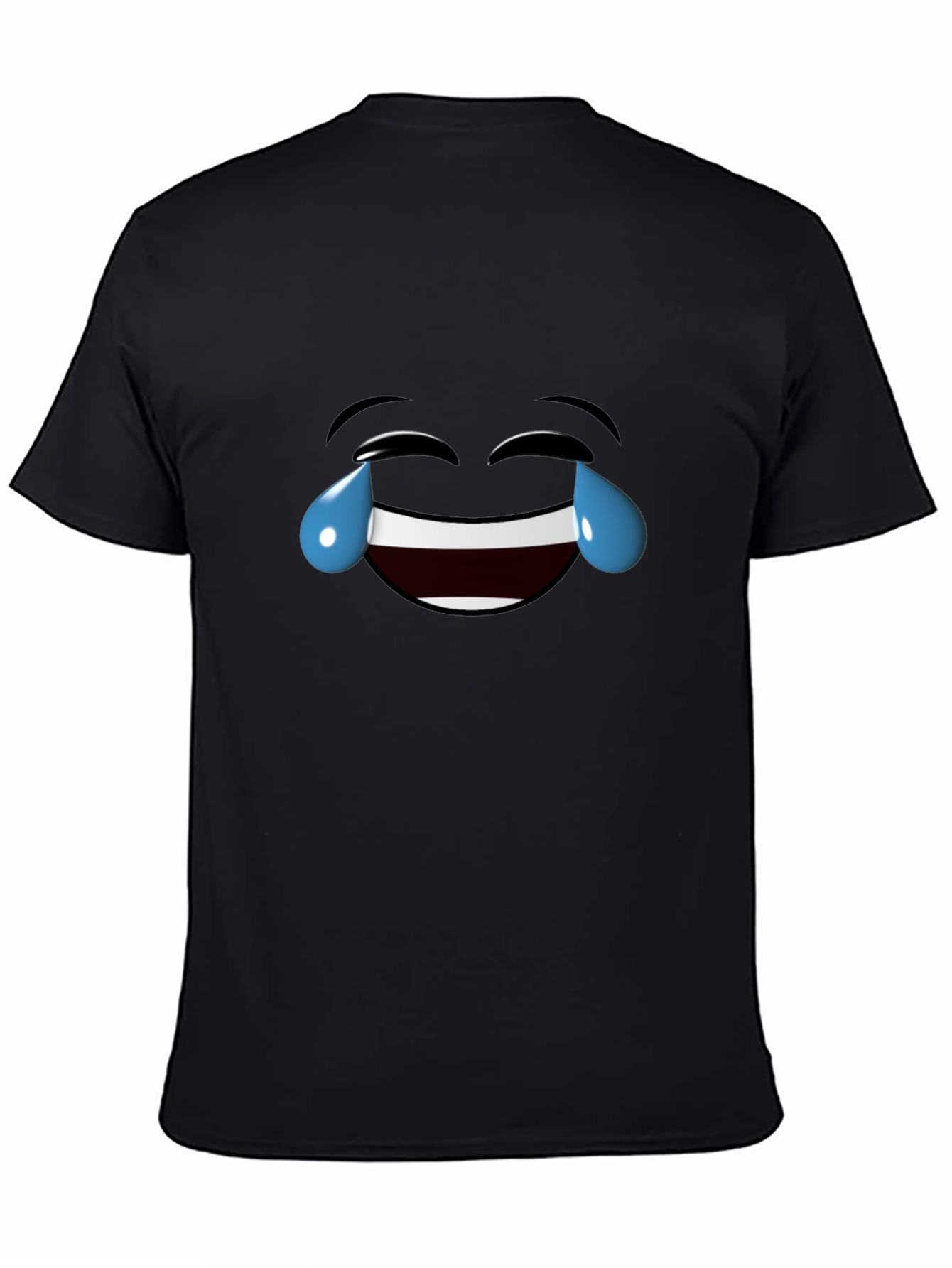 Laughing Emoji Black Cotton T-Shirt
