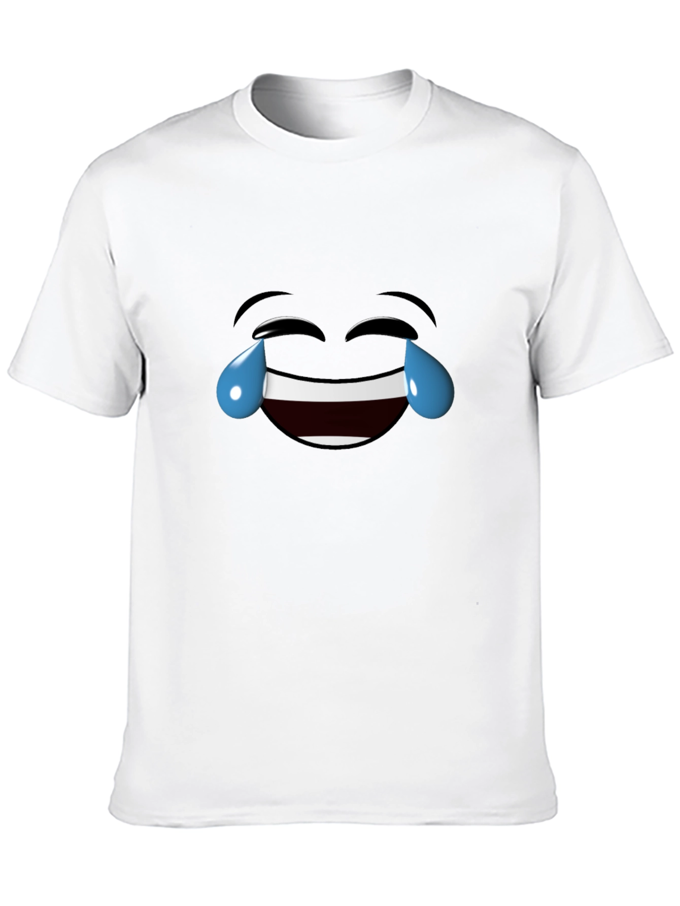 Laughing Emoji Black Cotton T-Shirt