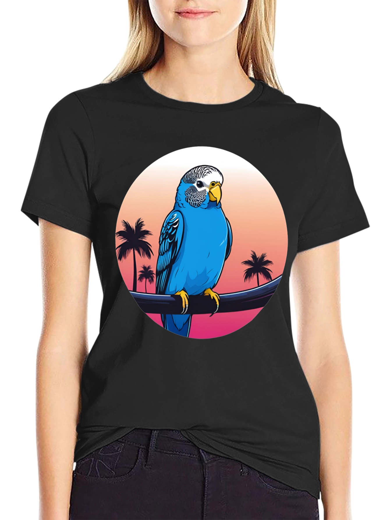 Parrot on Tropical Sunset T-Shirt