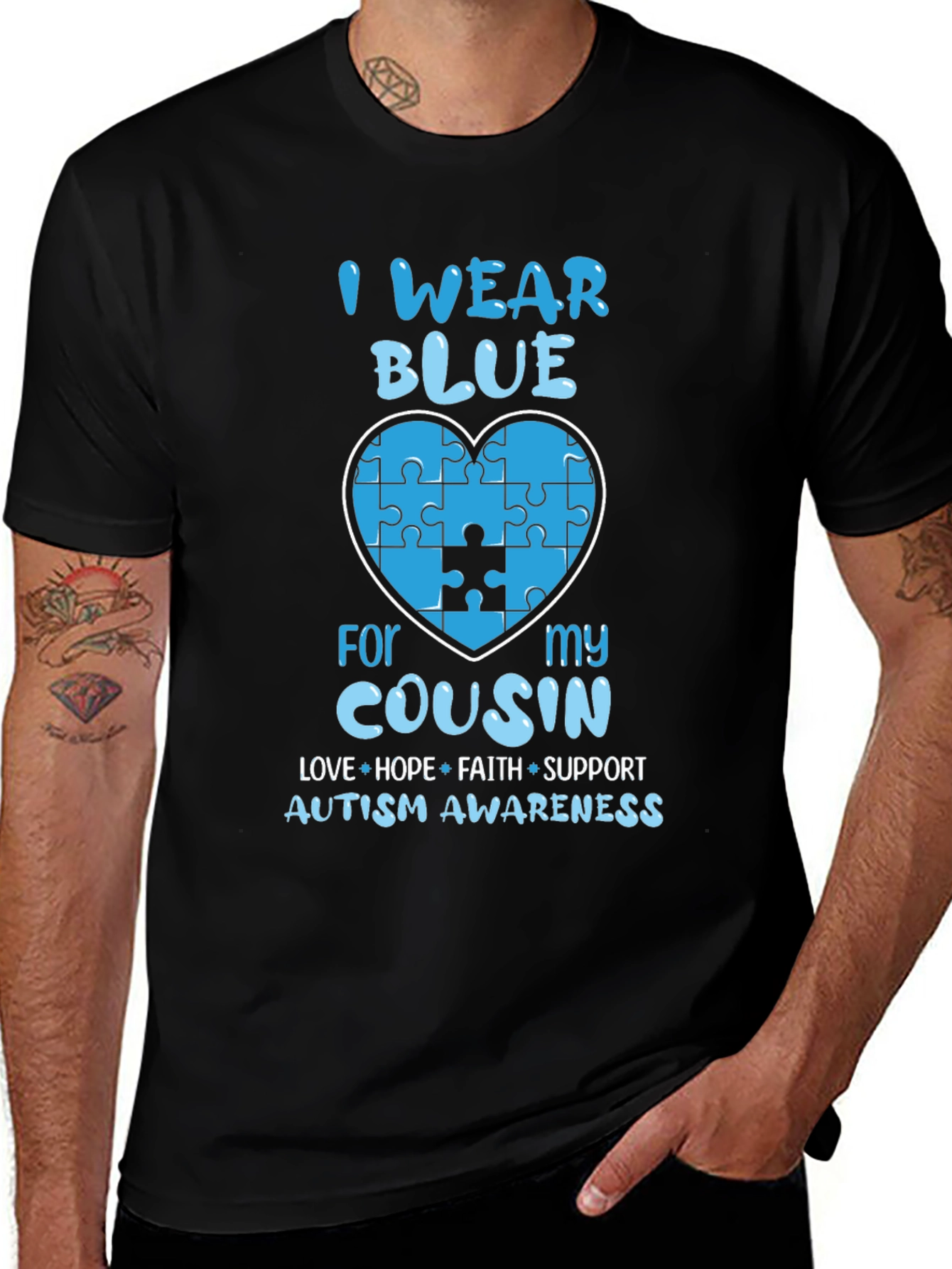 Autism Awareness Blue Heart T-Shirt