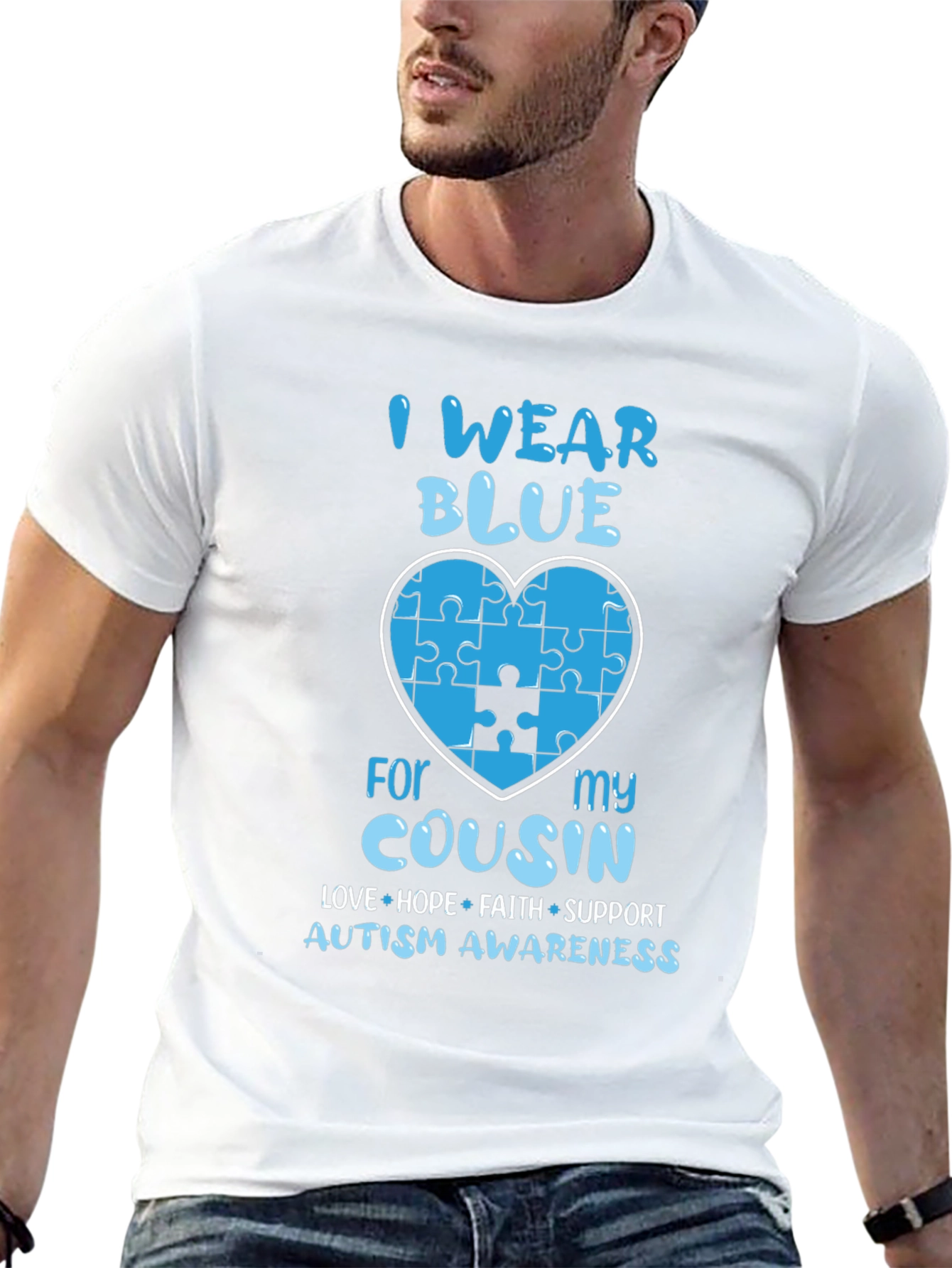 Autism Awareness Blue Heart T-Shirt