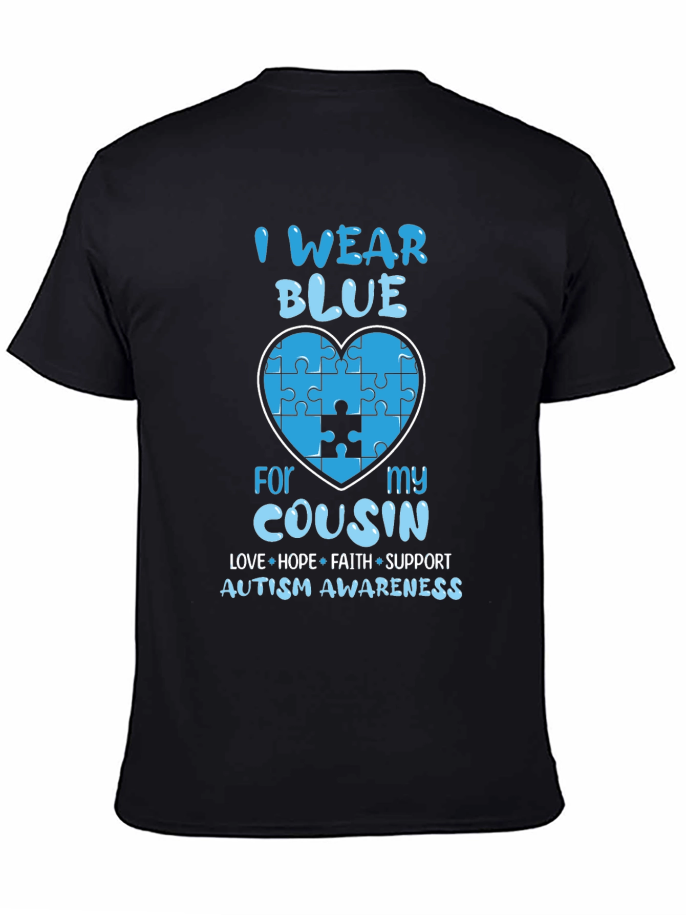 Autism Awareness Blue Heart T-Shirt