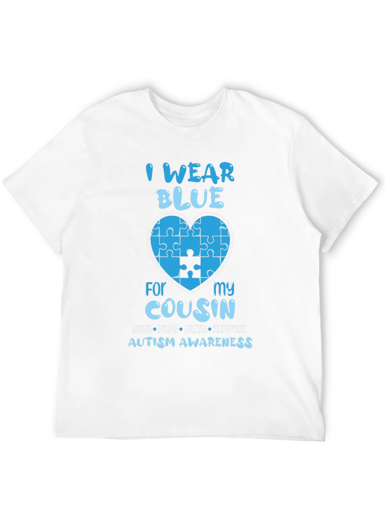 Autism Awareness Blue Heart T-Shirt