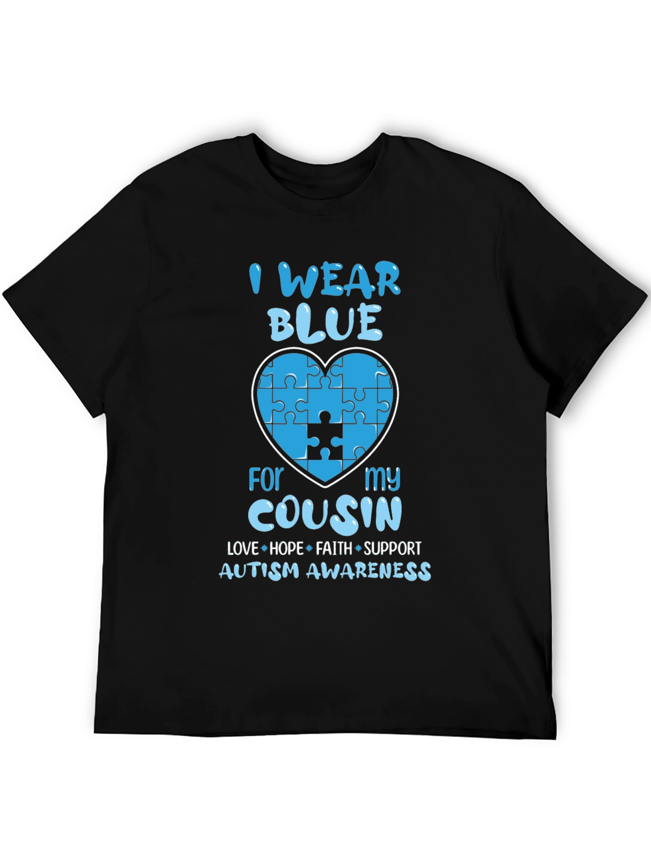 Autism Awareness Blue Heart T-Shirt
