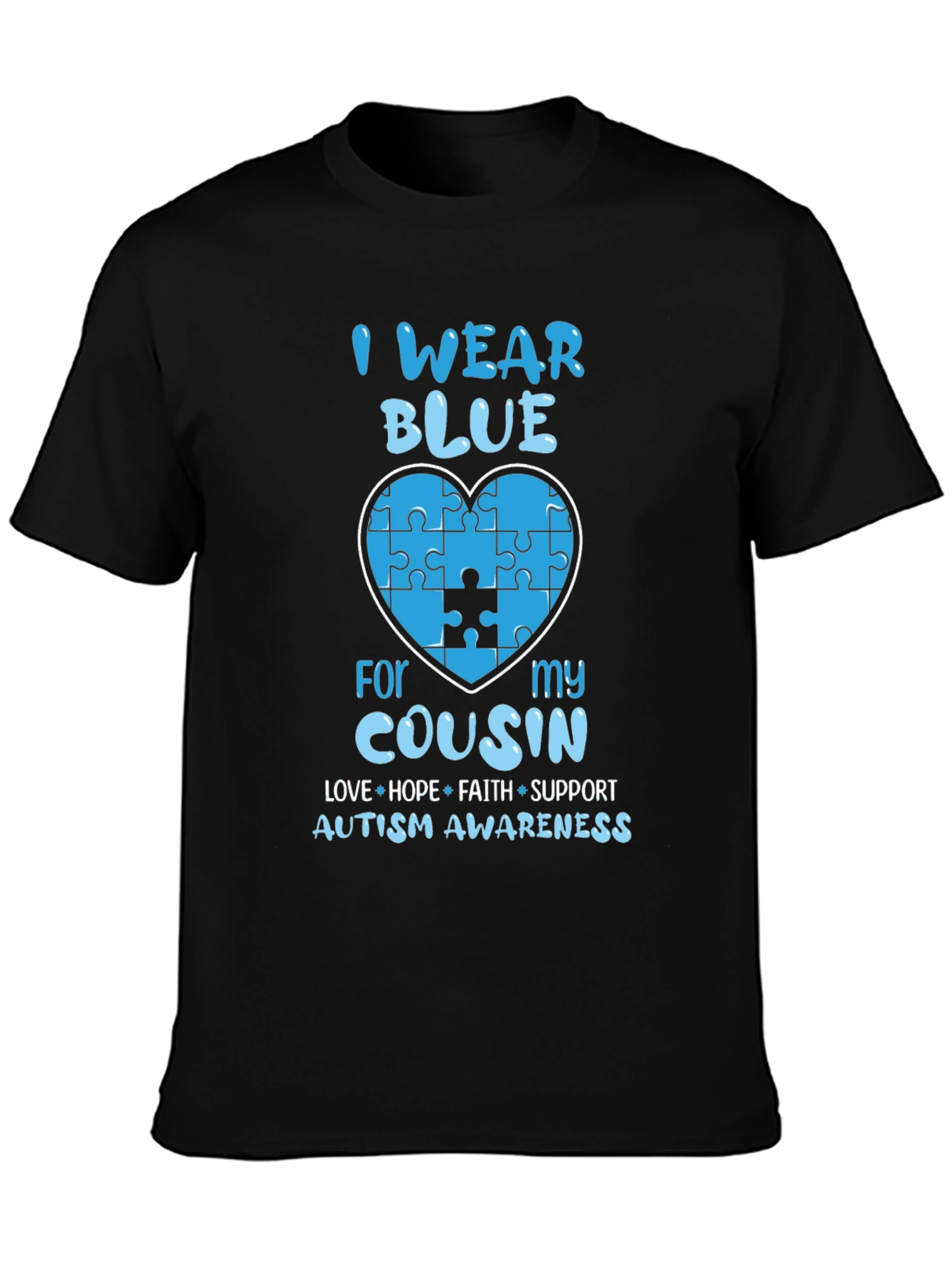 Autism Awareness Blue Heart T-Shirt