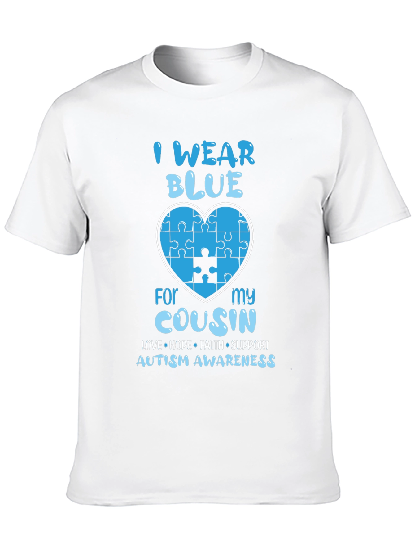 Autism Awareness Blue Heart T-Shirt