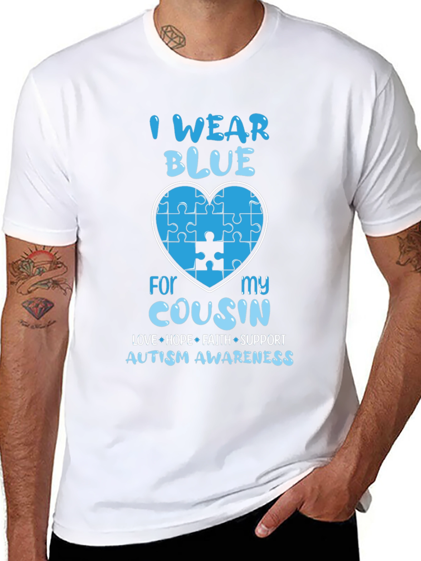 Autism Awareness Blue Heart T-Shirt