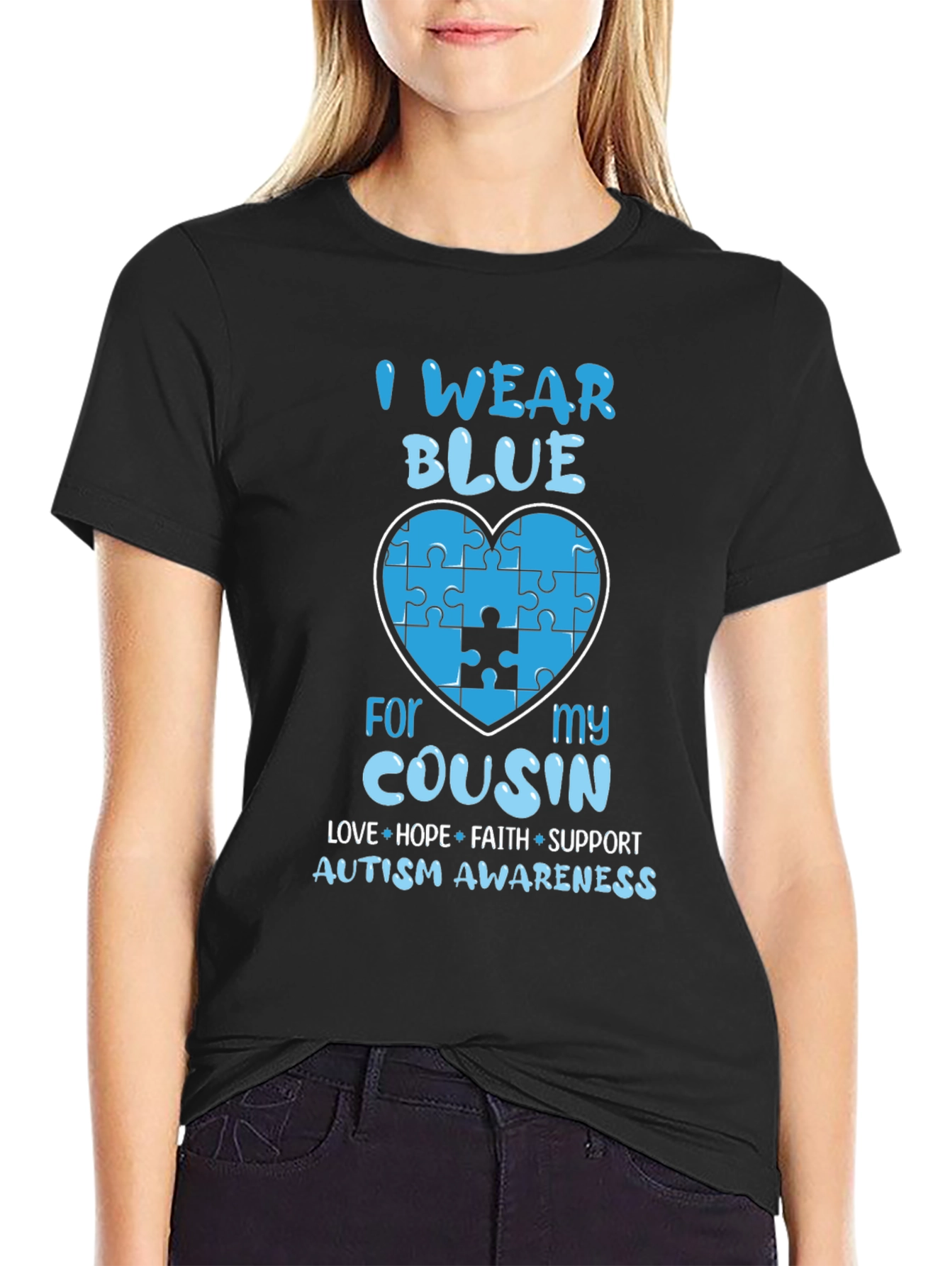 Autism Awareness Blue Heart T-Shirt