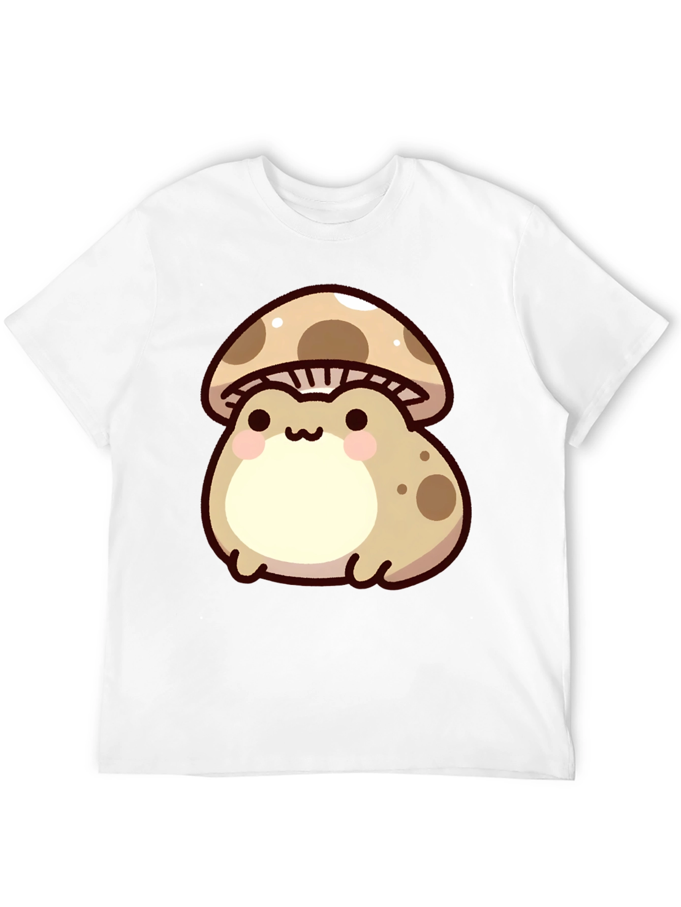 Cute Mushroom Frog Black T-Shirt