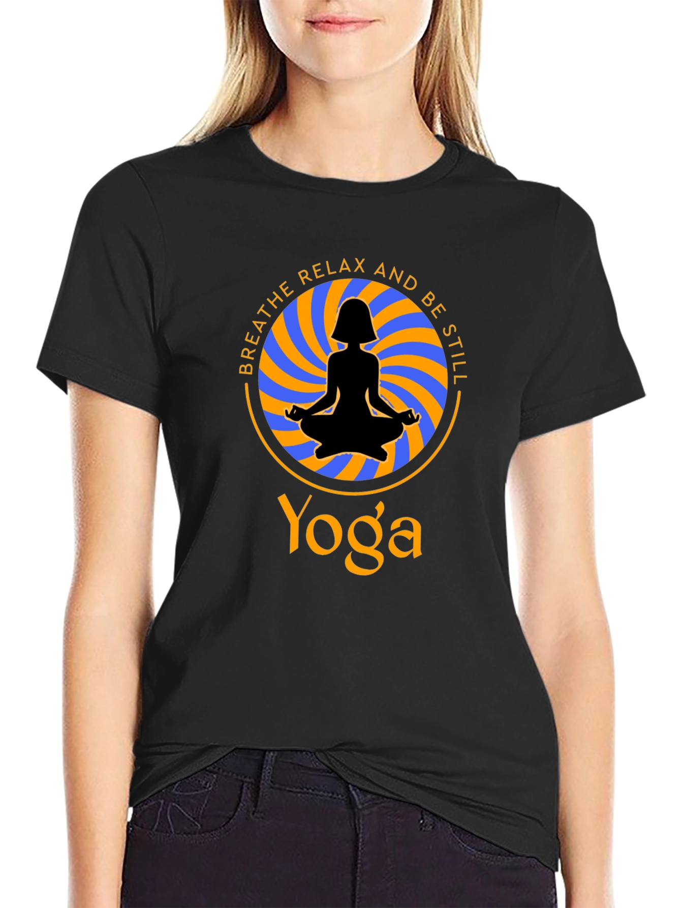 Yoga Meditation T-Shirt - Breathe Relax Be Still