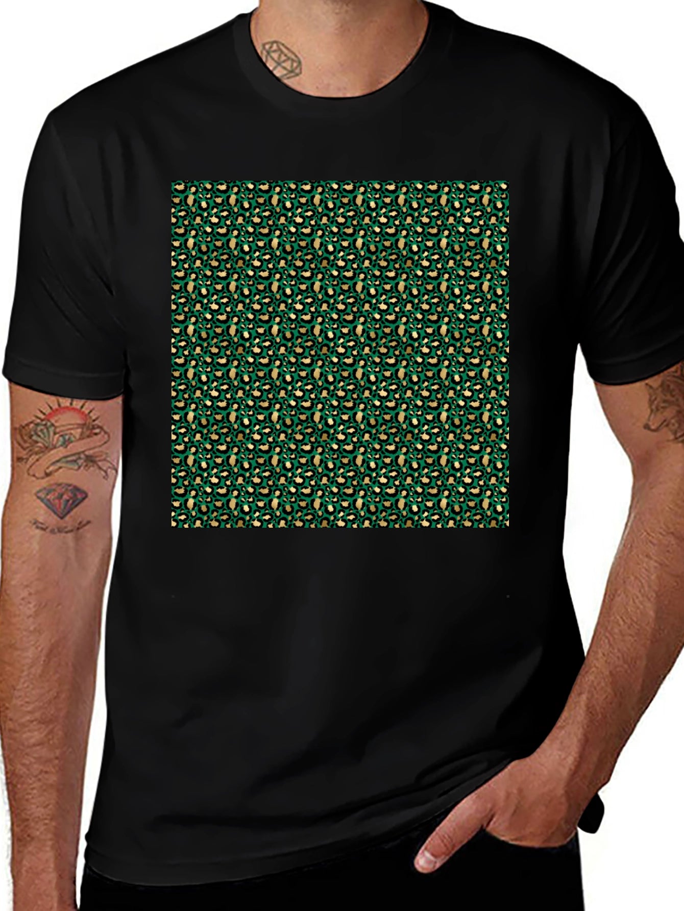 Green Leopard Print T-Shirt