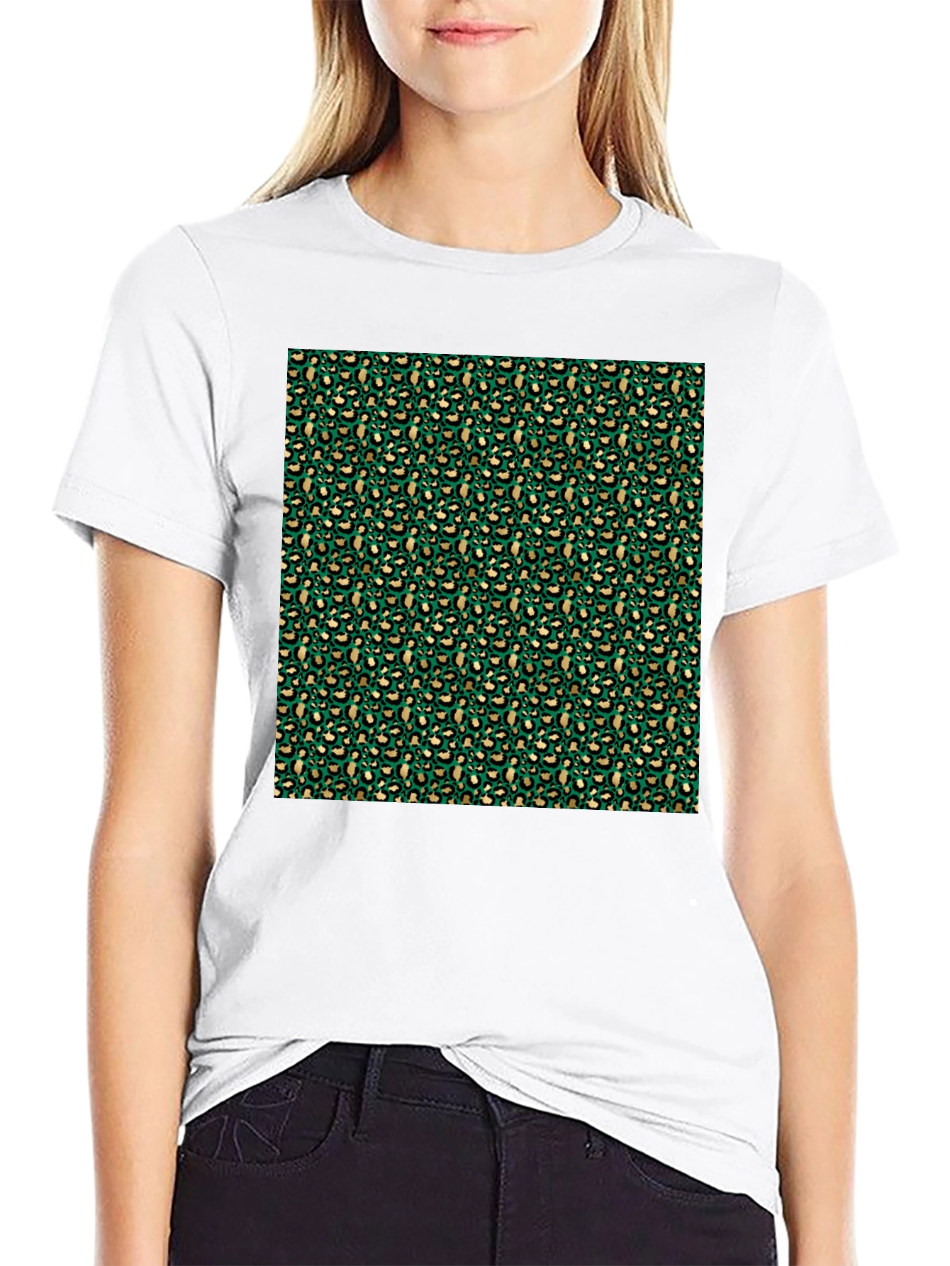 Green Leopard Print T-Shirt