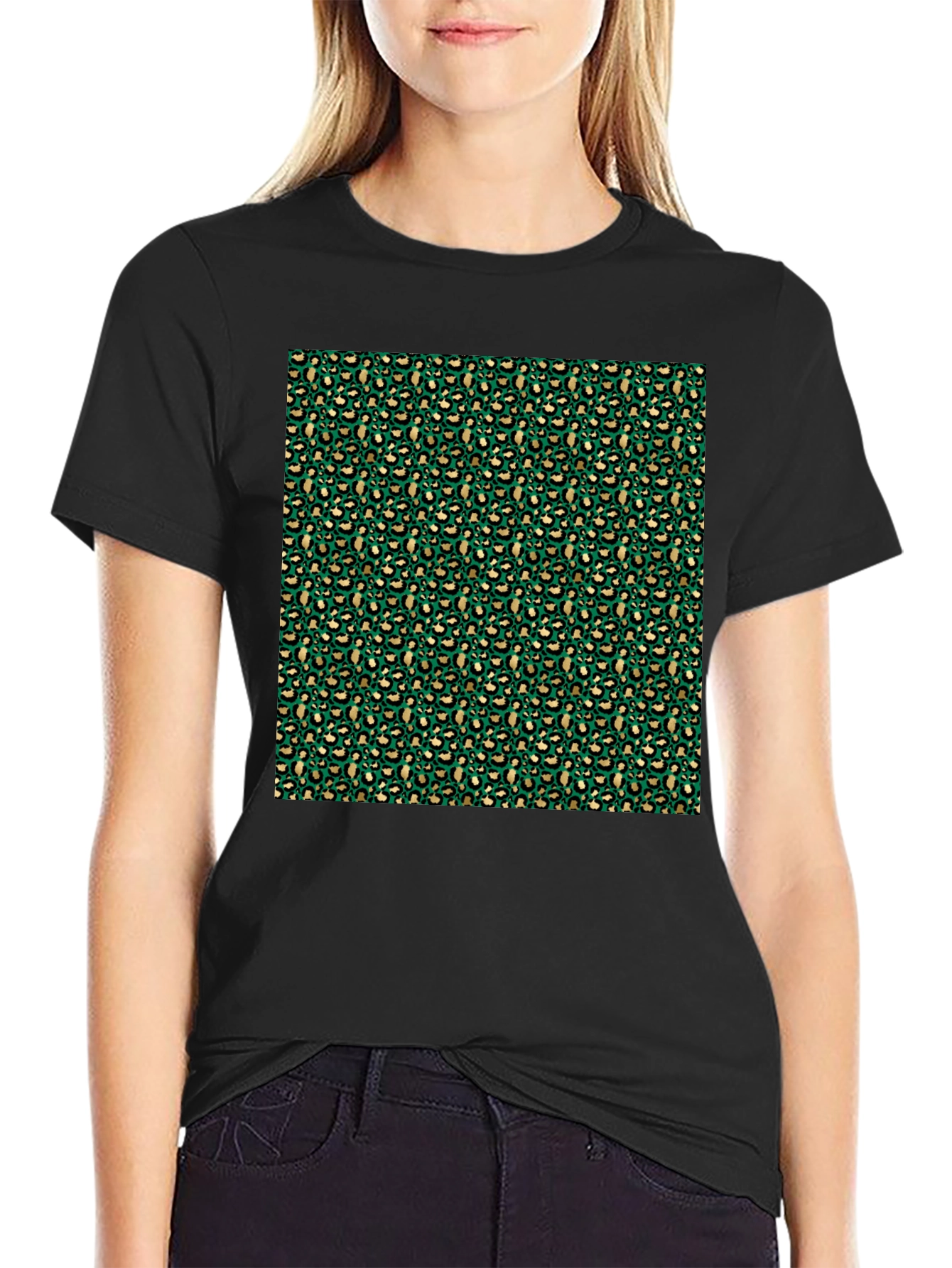 Green Leopard Print T-Shirt
