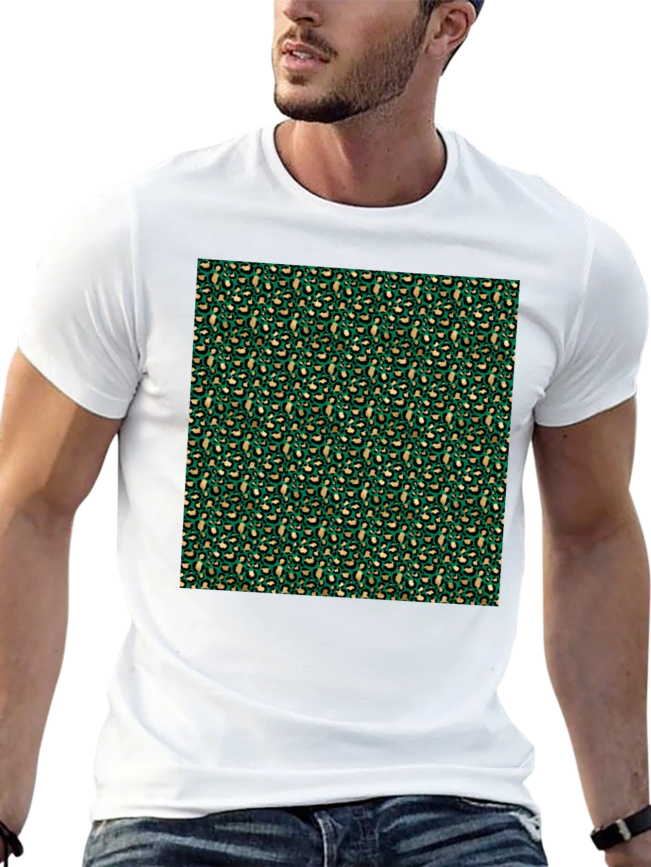 Green Leopard Print T-Shirt