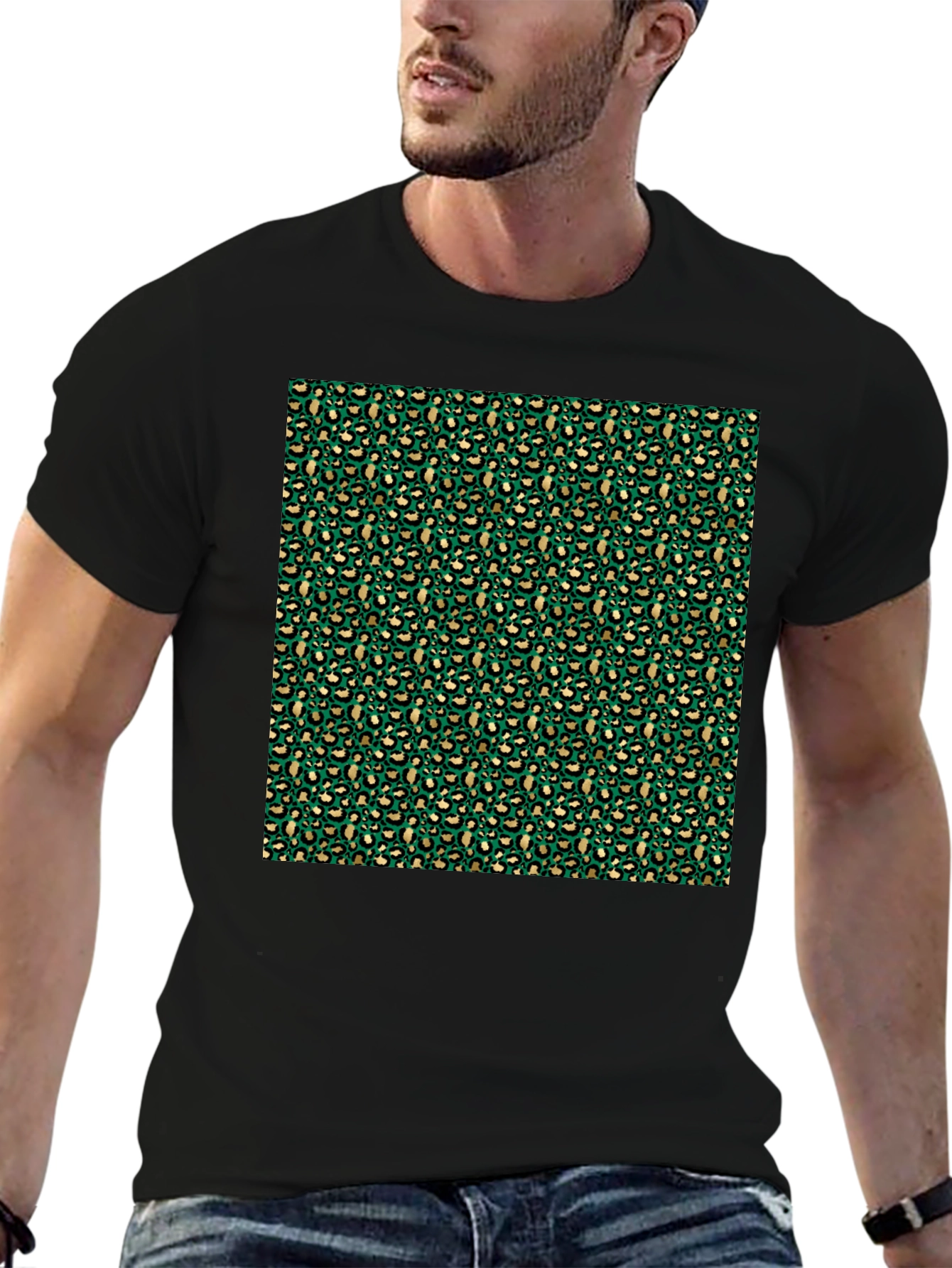 Green Leopard Print T-Shirt