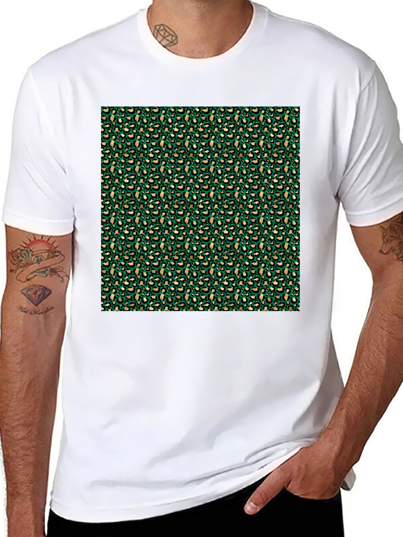 Green Leopard Print T-Shirt