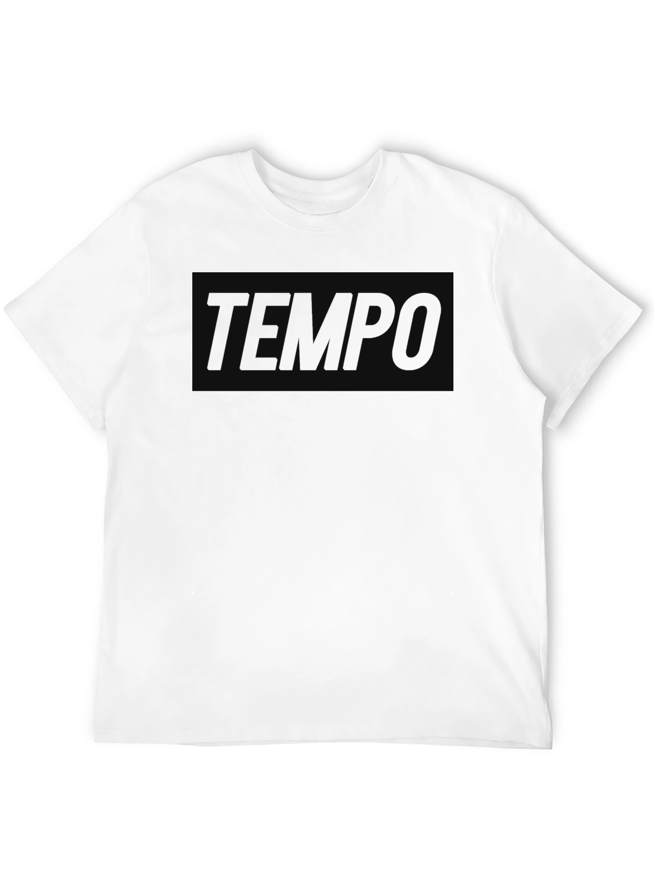Mens Solid Black Tempo Graphic Tee - Casual Style