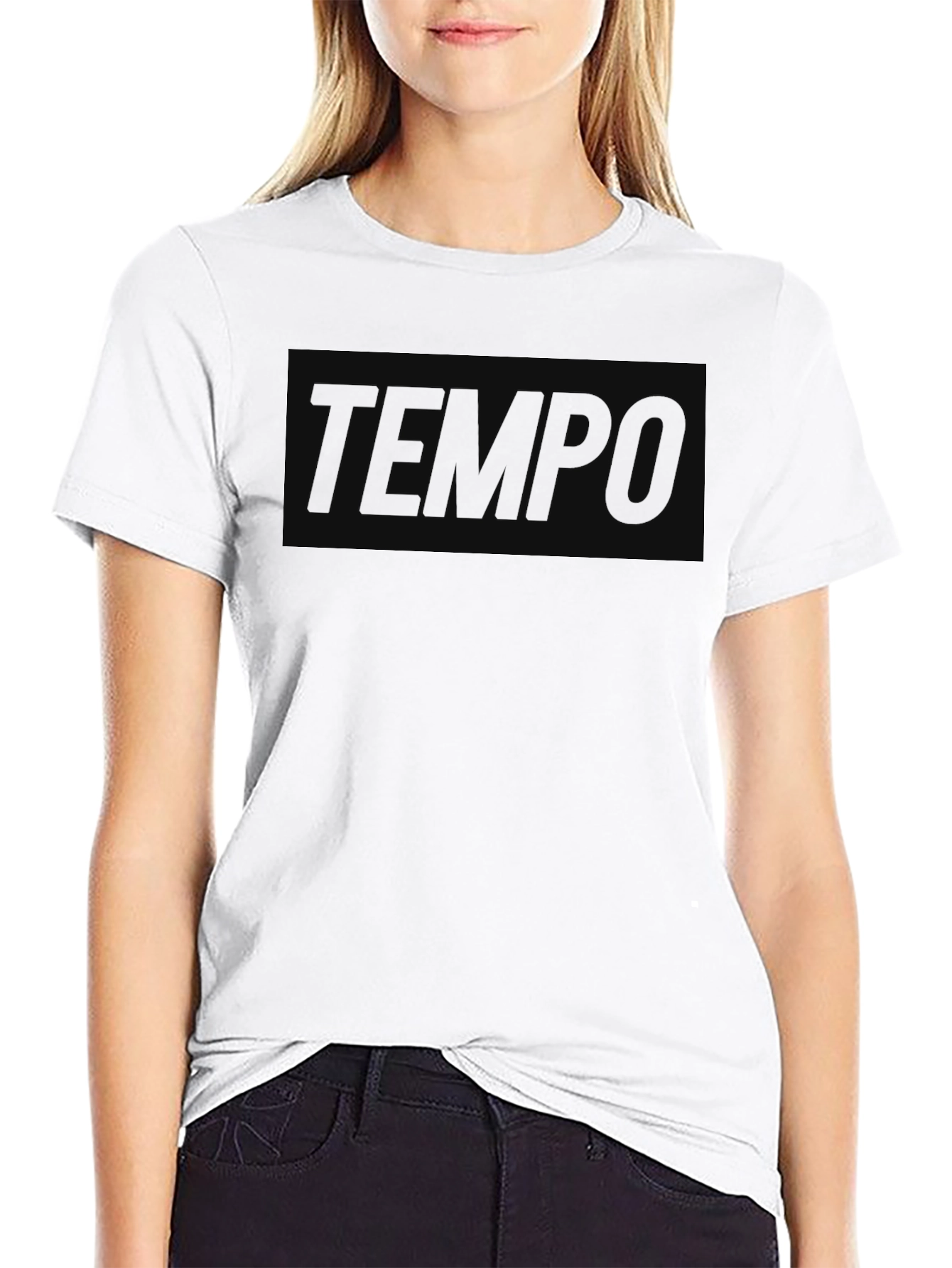 Mens Solid Black Tempo Graphic Tee - Casual Style