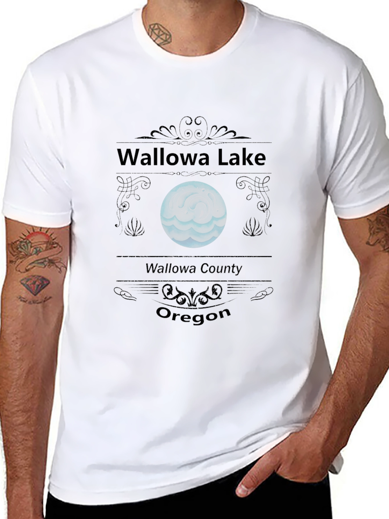 Wallowa Lake Oregon T-Shirt - Black Graphic Tee
