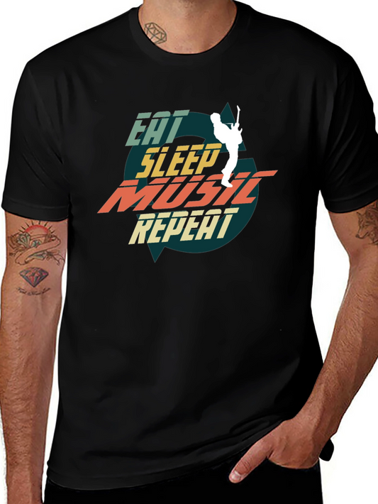 Eat Sleep Music Repeat Graphic Tee