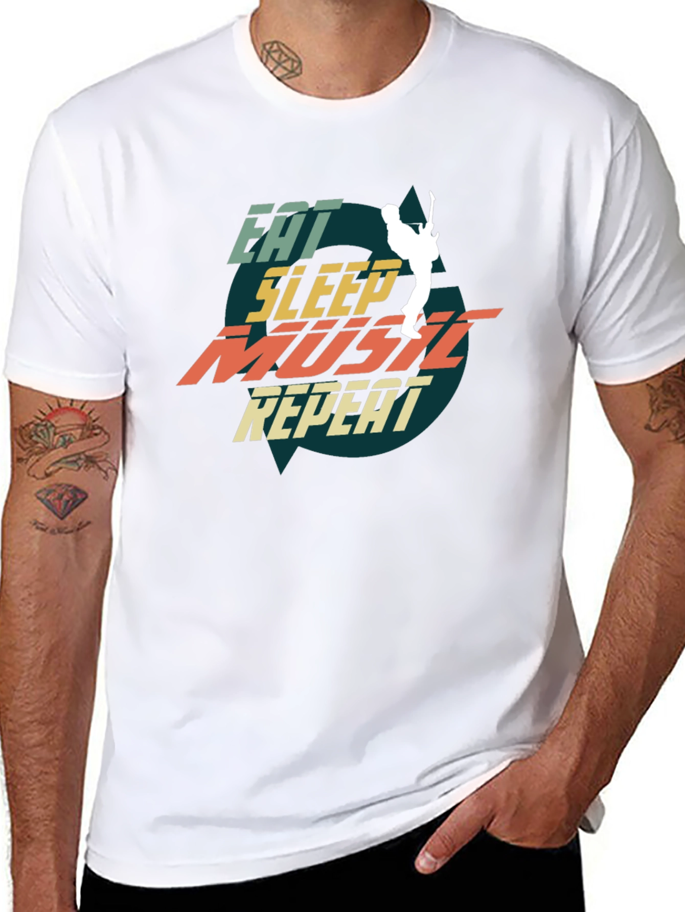 Eat Sleep Music Repeat Graphic Tee