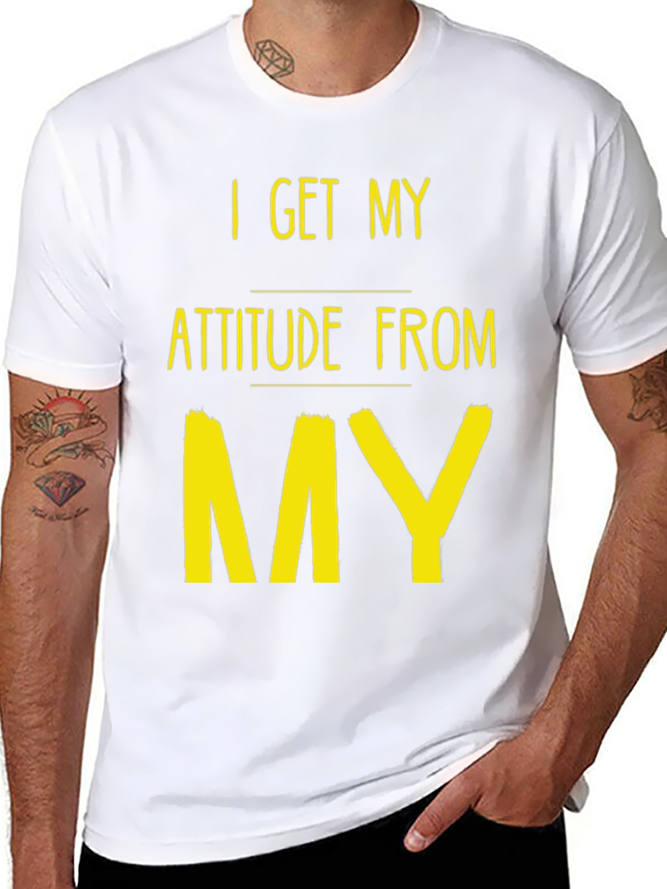Attitude Source Tee: Black Crew Neck Graphic T-Shirt