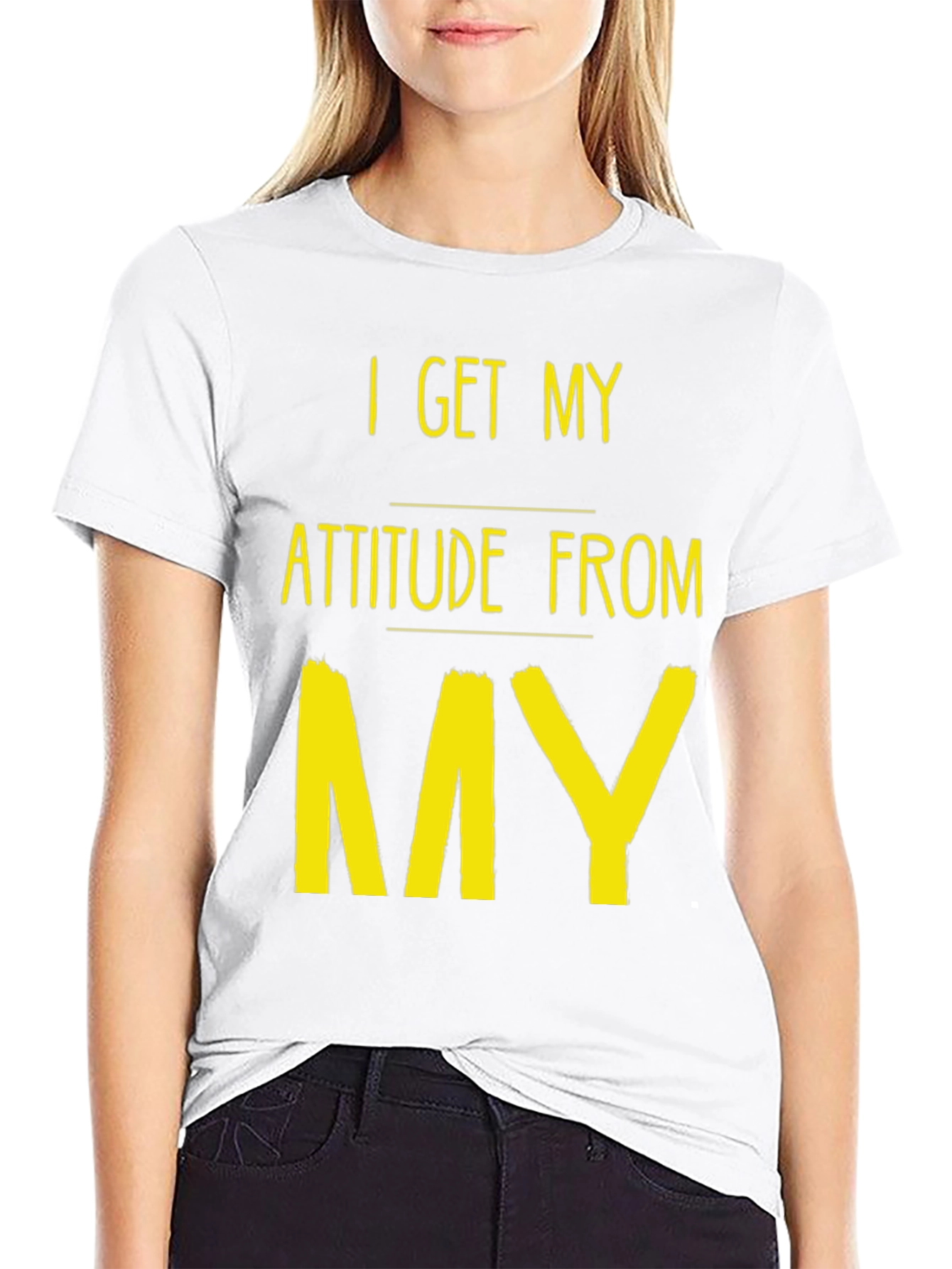 Attitude Source Tee: Black Crew Neck Graphic T-Shirt