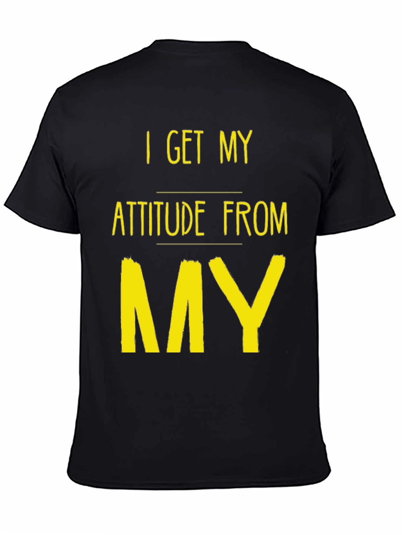 Attitude Source Tee: Black Crew Neck Graphic T-Shirt