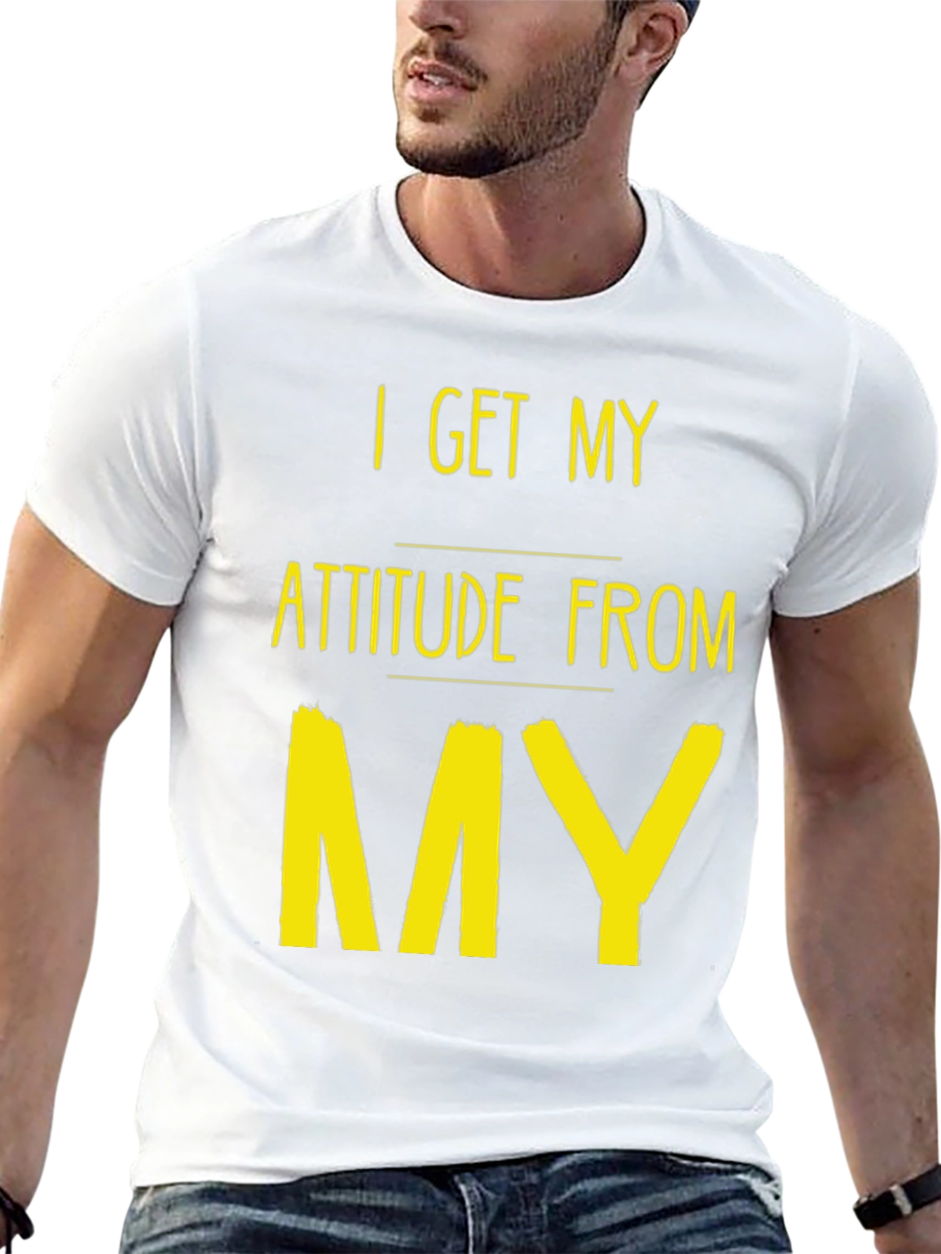Attitude Source Tee: Black Crew Neck Graphic T-Shirt