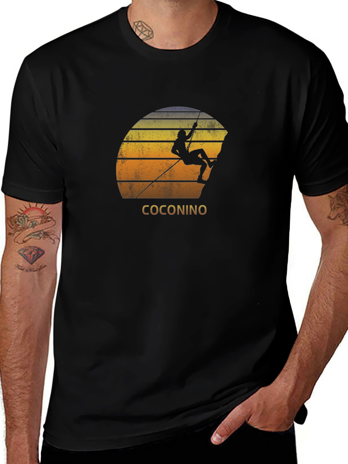 Coconino Rock Climbing T-Shirt - Sunset Design