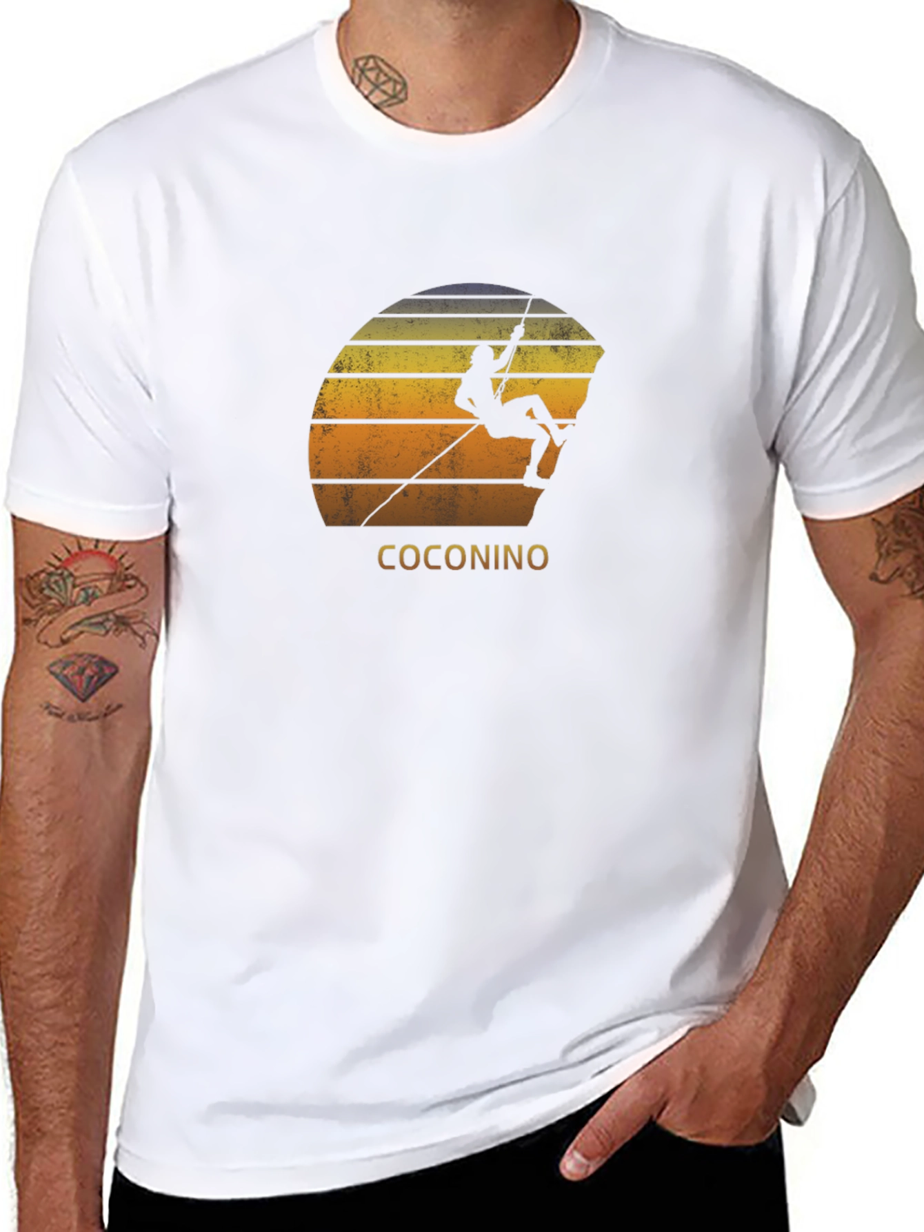Coconino Rock Climbing T-Shirt - Sunset Design