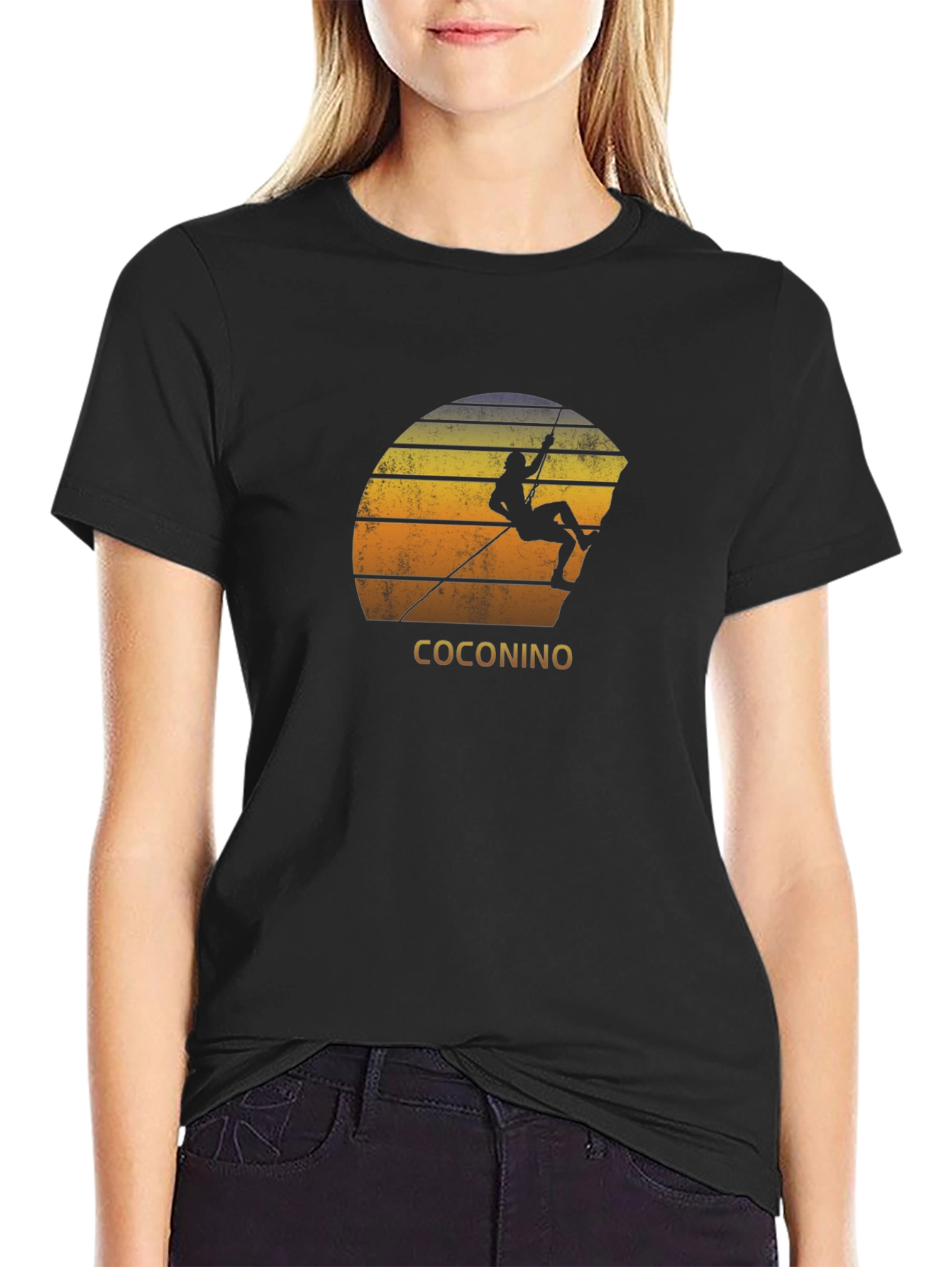 Coconino Rock Climbing T-Shirt - Sunset Design