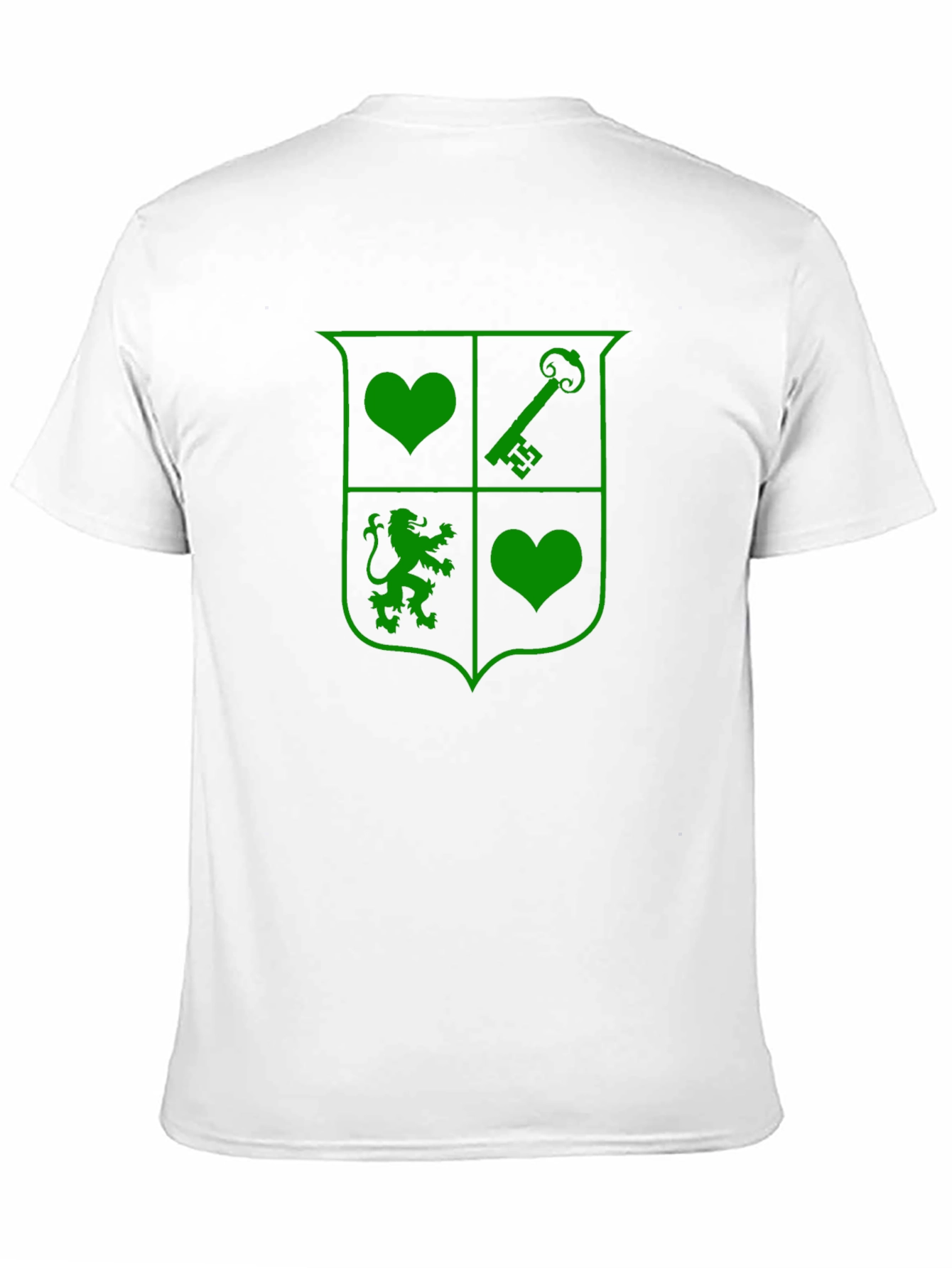 Crest Graphic T-Shirt - Heart Key Lion Design