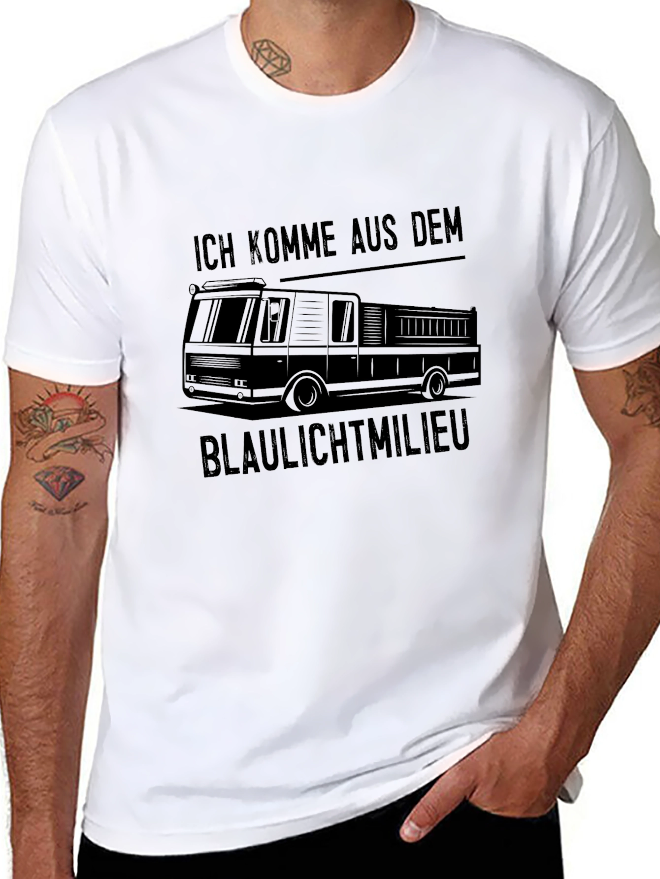 Fire Truck T-Shirt - Ich Komme Aus Dem Blaulichtmilieu